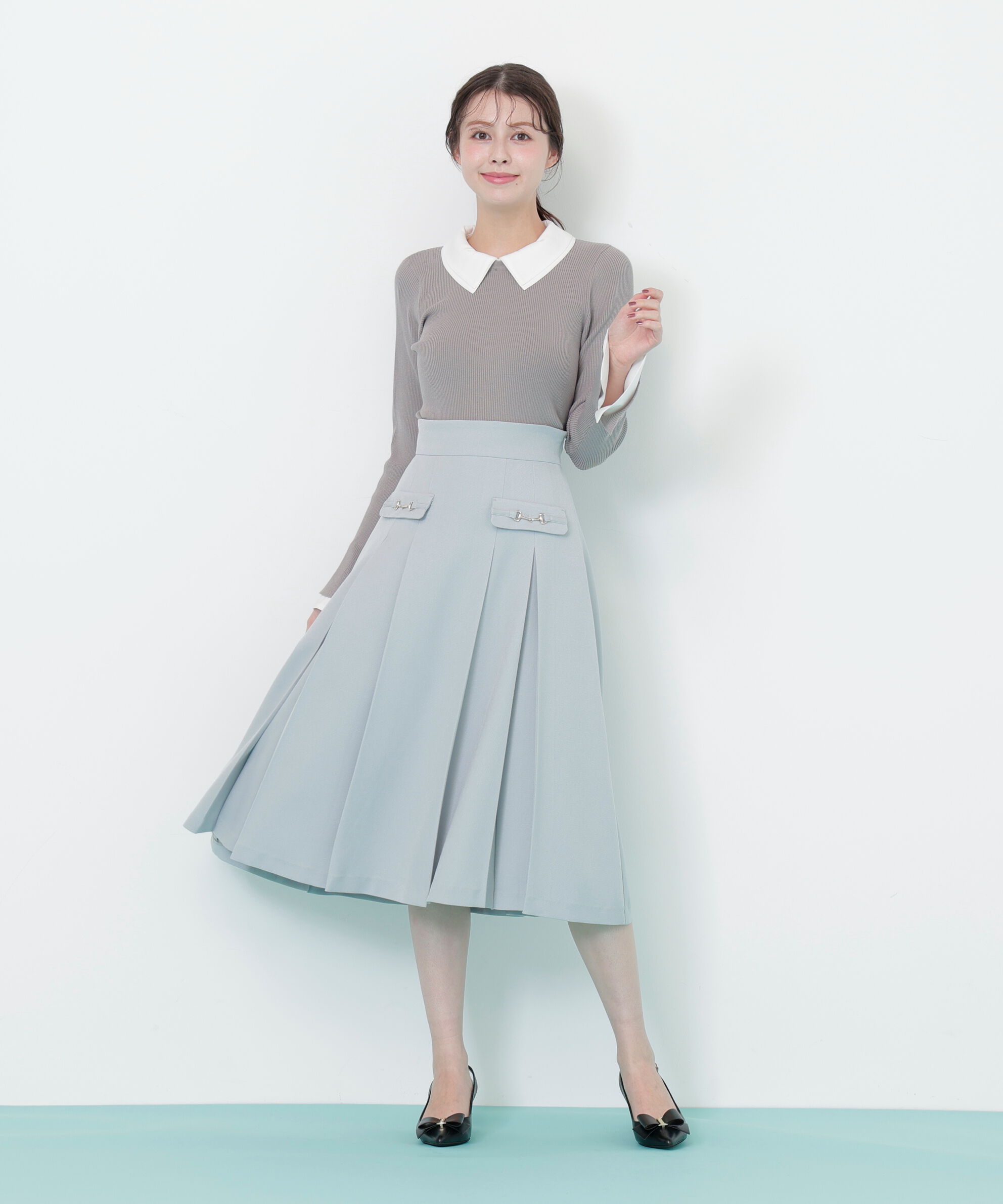  「ダブルカラーリブニット」|ニット・セーター|