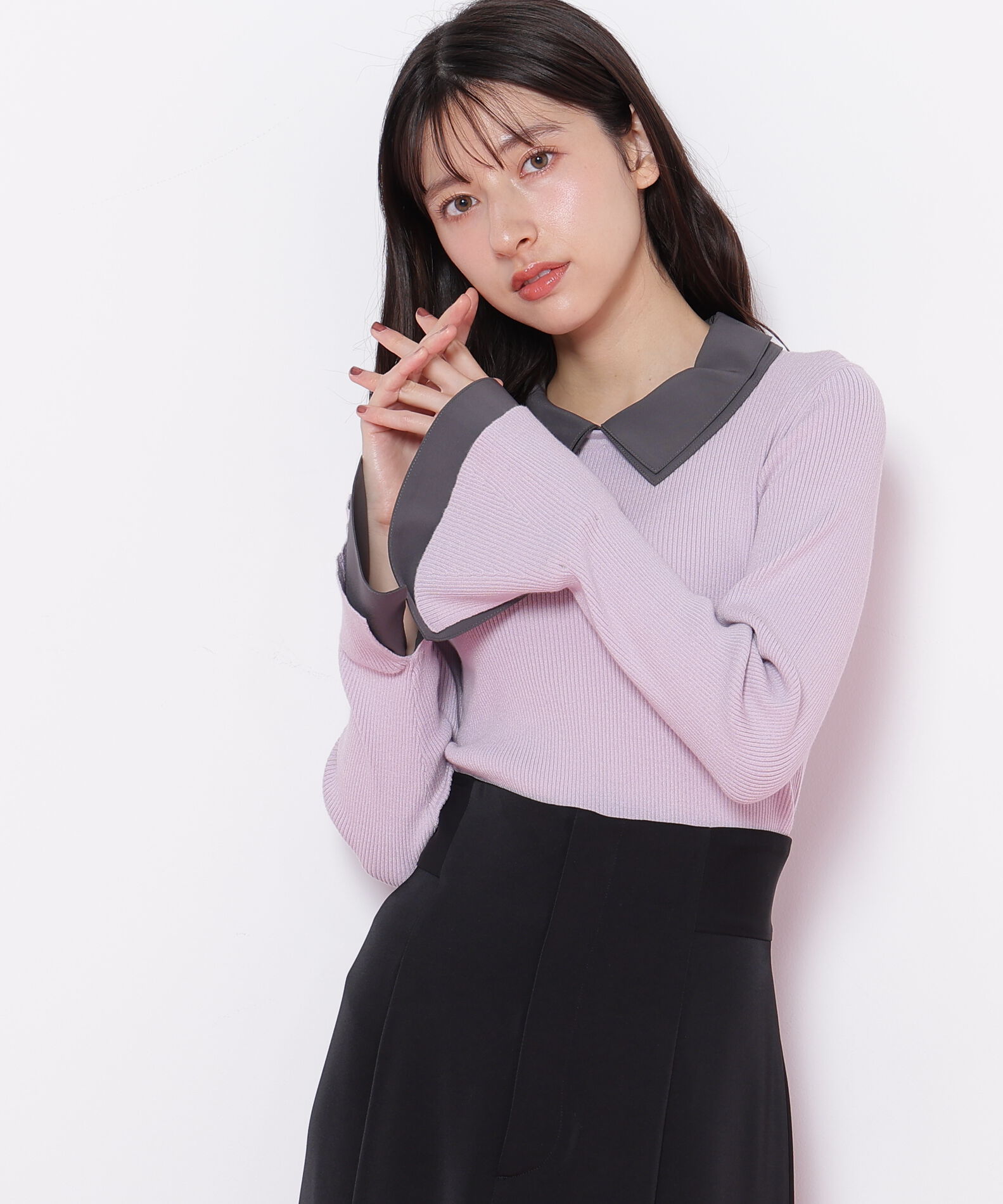  「ダブルカラーリブニット」|ニット・セーター|