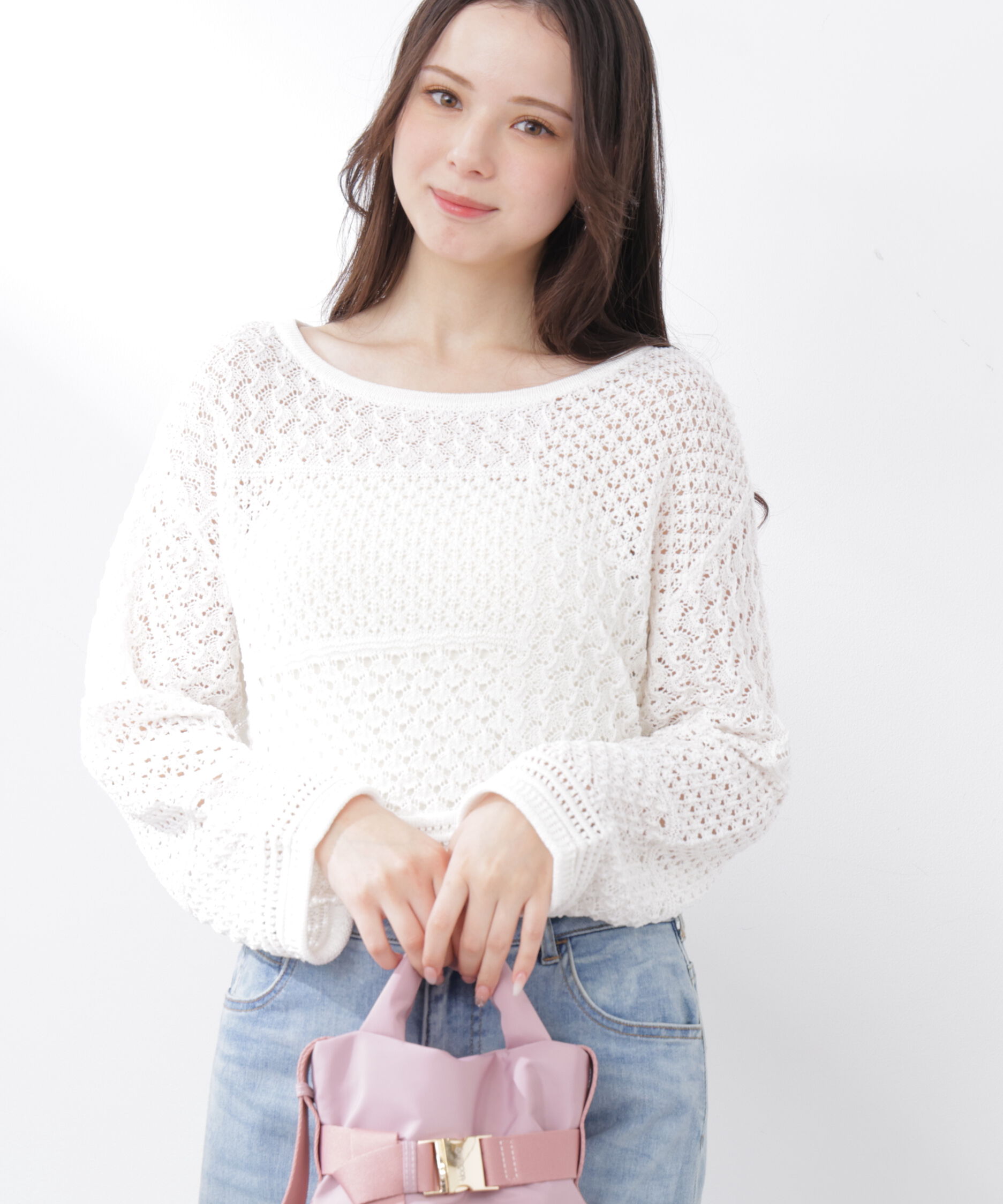 PROPORTION BODY DRESSING「透かし編みボックスニット　26SS」|ニット・セーター|