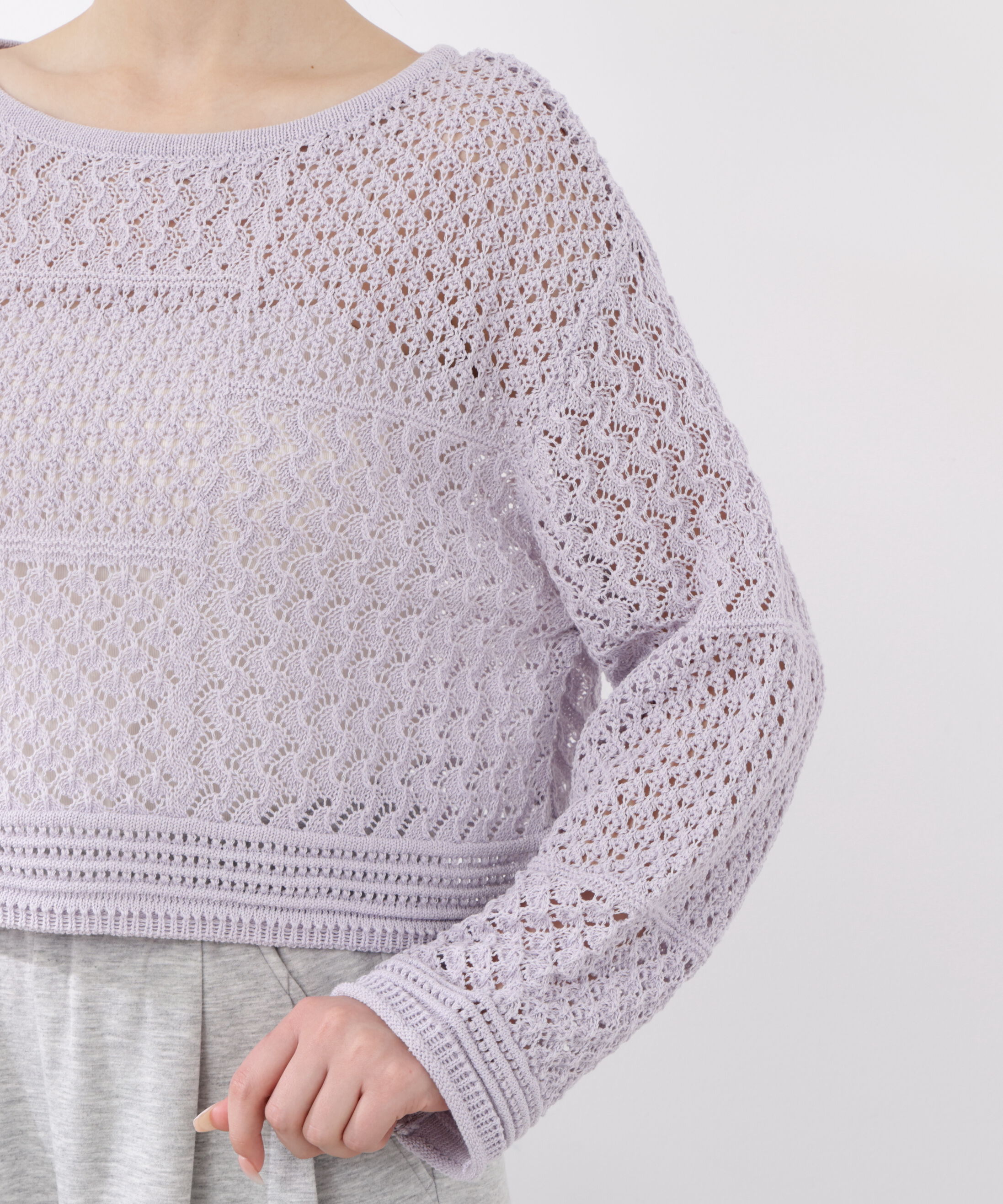 PROPORTION BODY DRESSING「透かし編みボックスニット　26SS」|ニット・セーター|