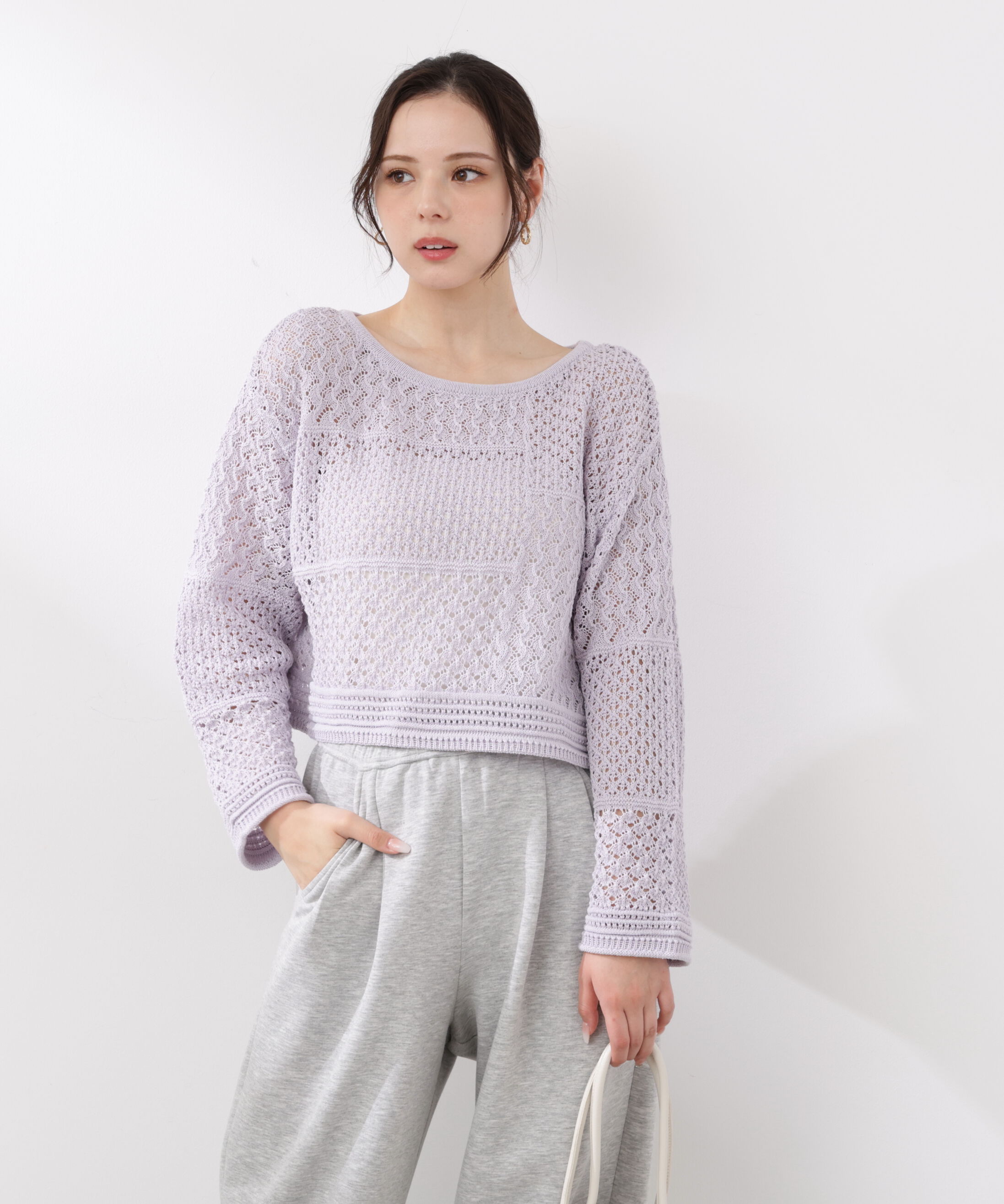 PROPORTION BODY DRESSING「透かし編みボックスニット　26SS」|ニット・セーター|