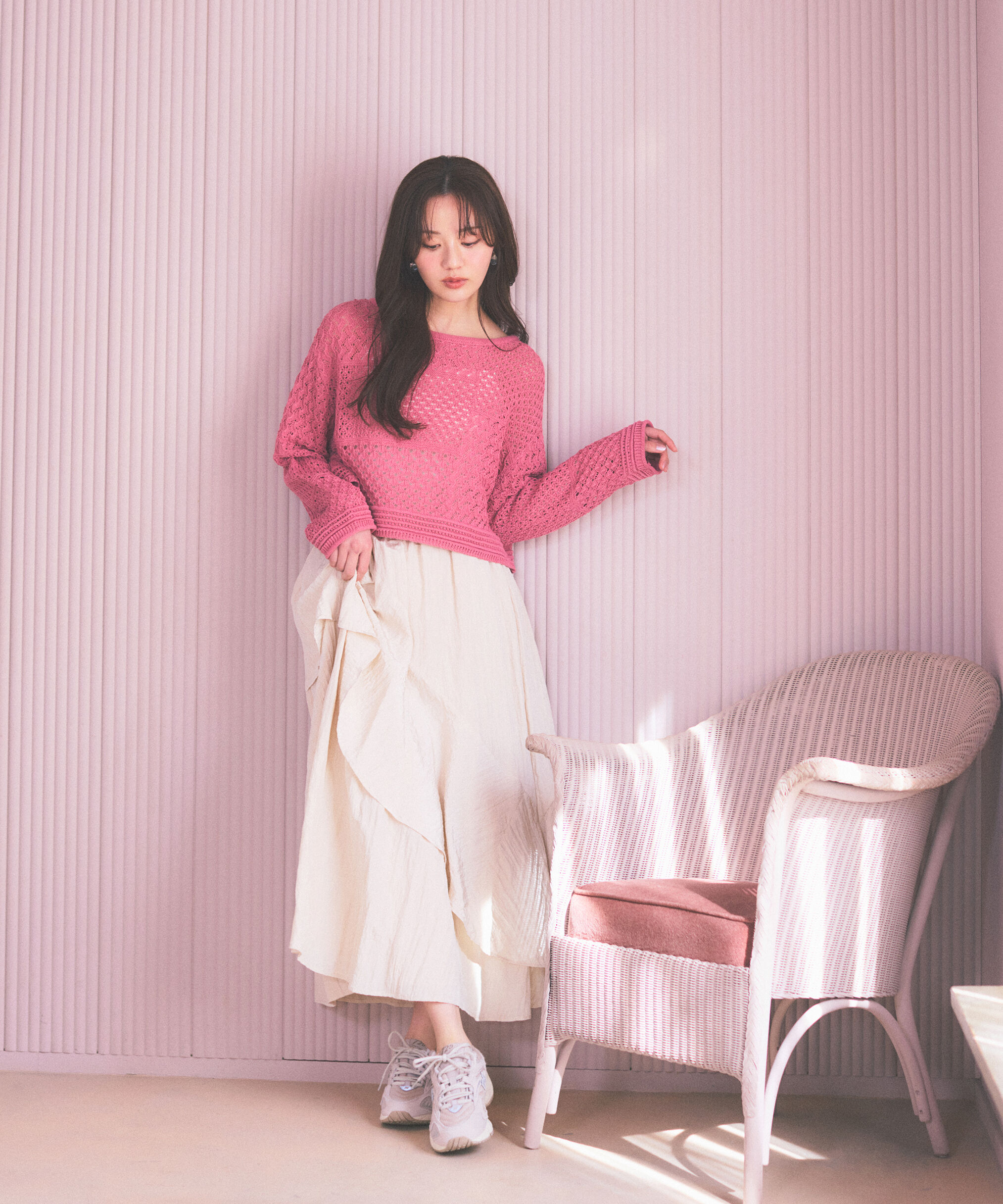 PROPORTION BODY DRESSING「透かし編みボックスニット　26SS」|ニット・セーター|