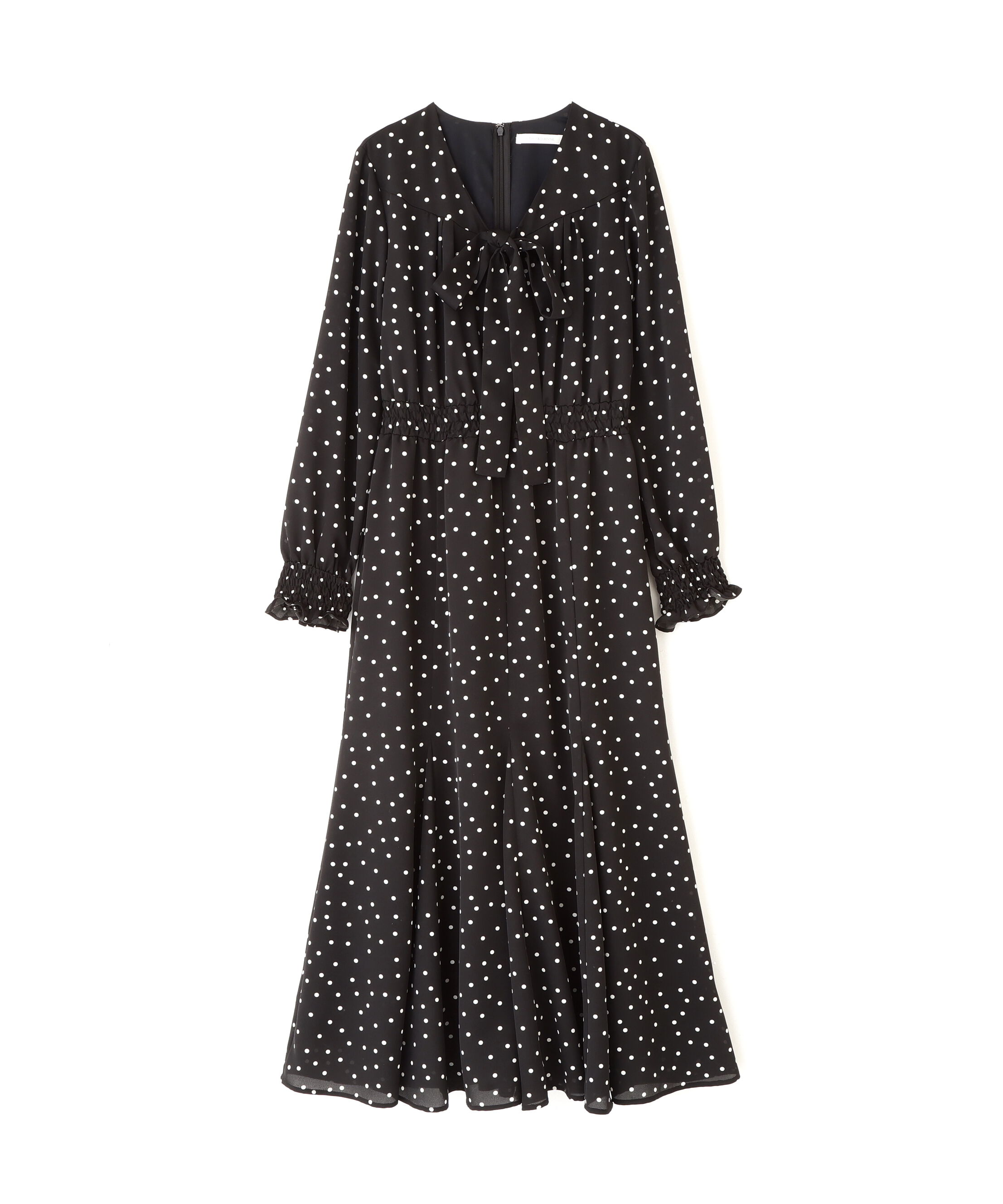  「ドットプリントリボンワンピース」|ワンピース|