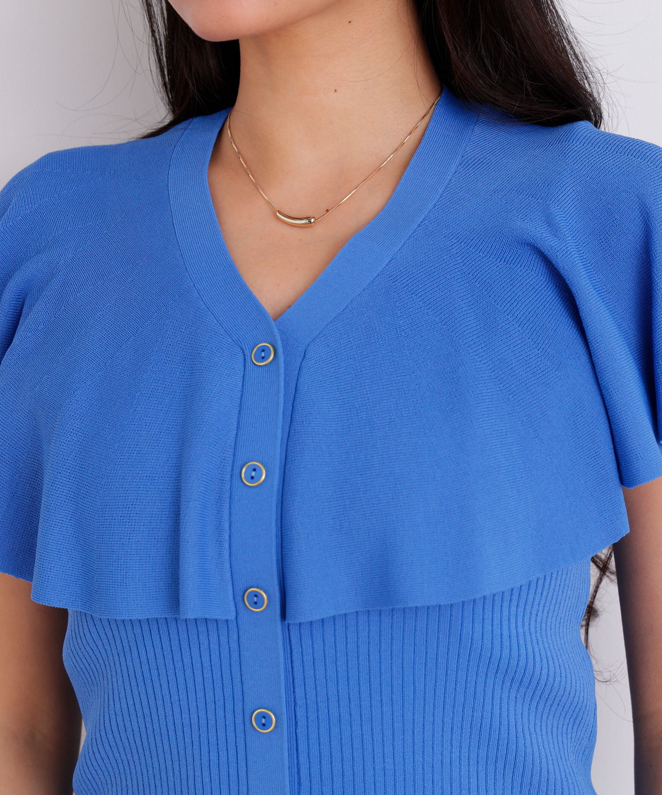  「Vネックケープニットプルオーバー」|ニット・セーター|