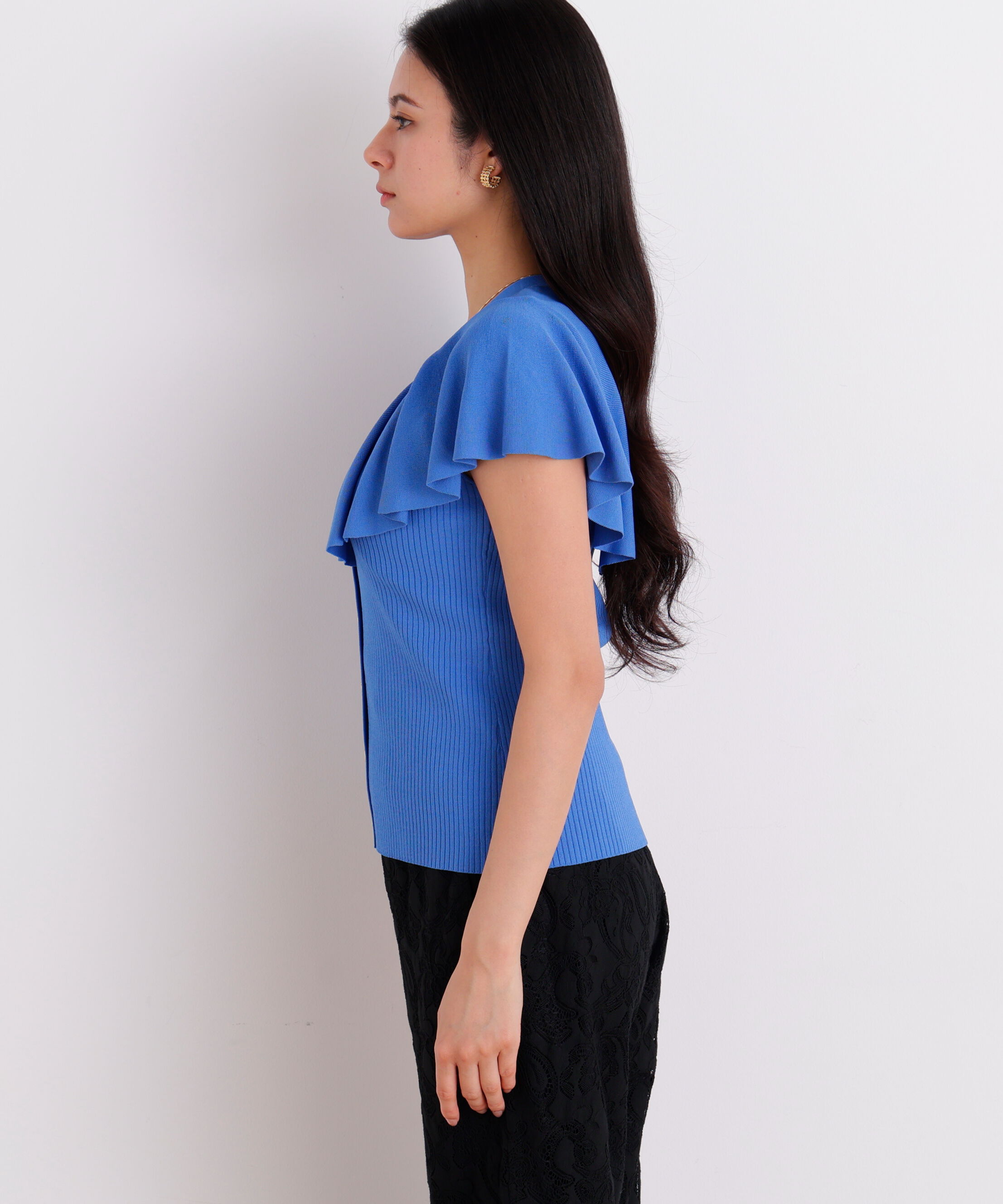  「Vネックケープニットプルオーバー」|ニット・セーター|