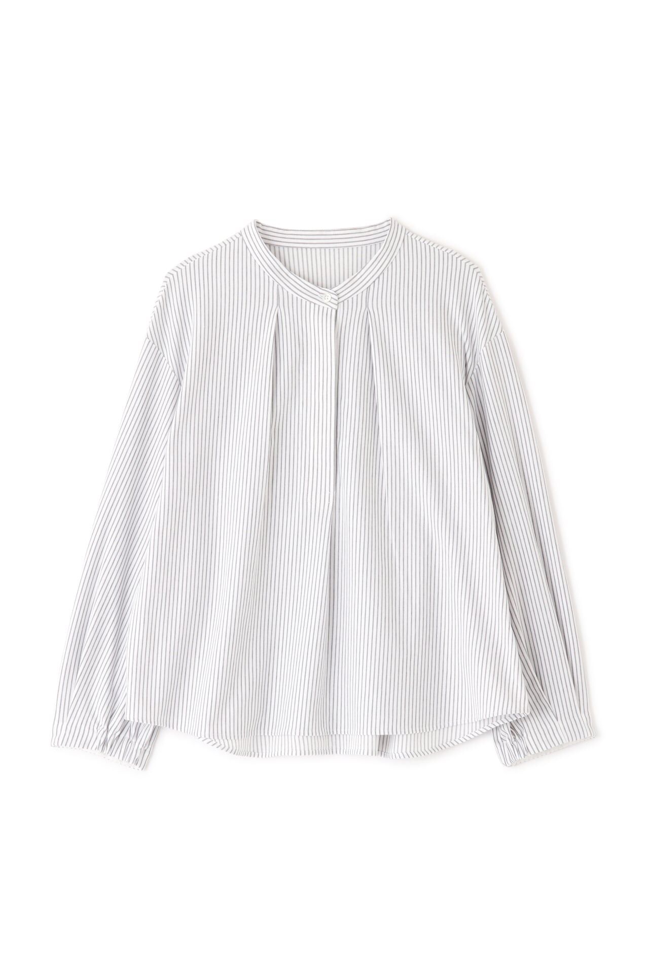  「◆鹿の子ジャージーストライプバンドカラープルオーバー」|Tシャツ・カットソー|