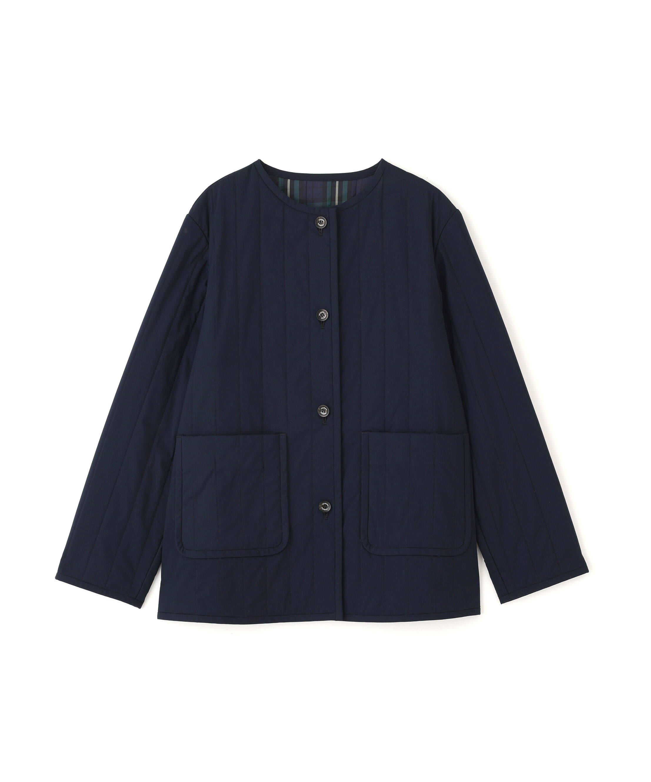  「◆バーティカルキルティングノーカラージャケット」|ブルゾン・スタジャン|