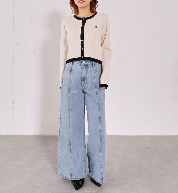 archives「ロゴ刺繍ニットカーディガン」|カーディガン|