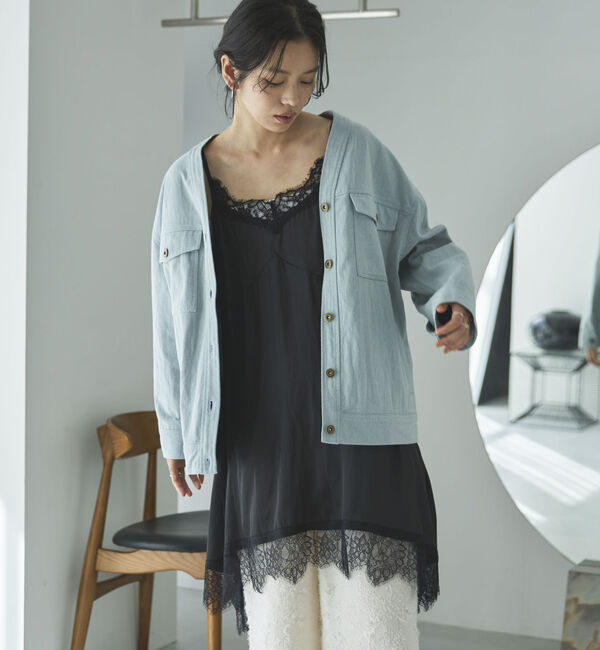 Doux archives「Ｖ開きオーバージャケット」|テーラードジャケット|
