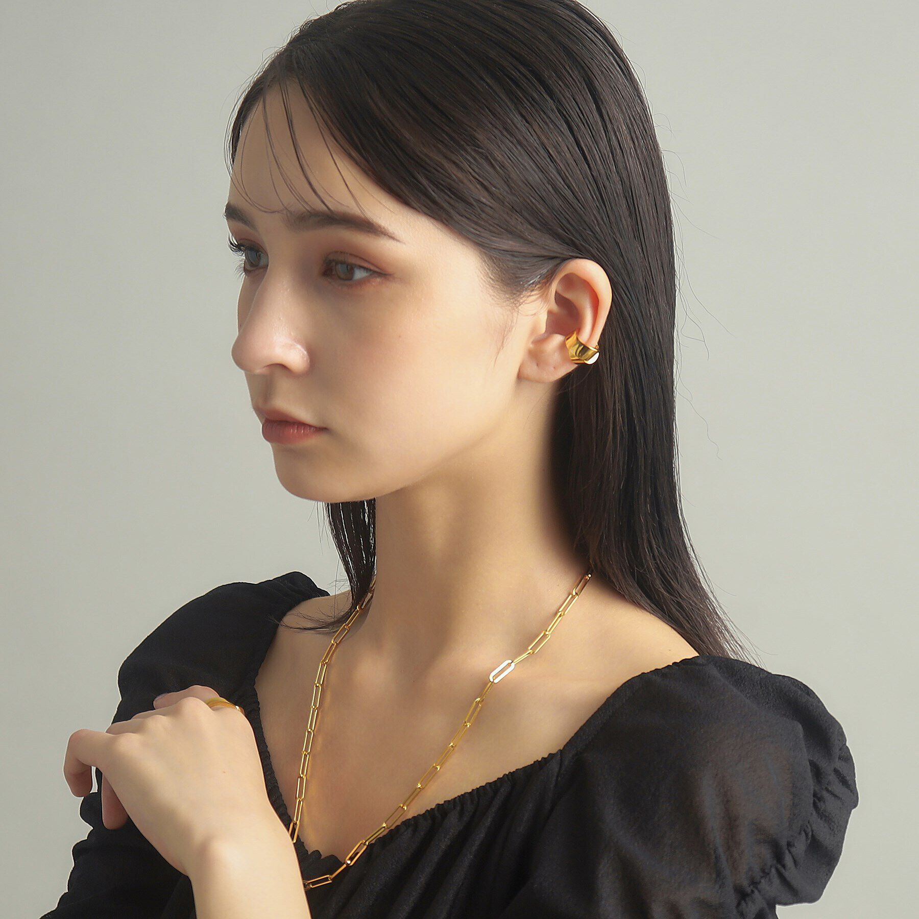 COCOSHNIK ONKITSCH「シルバー フォールディング イヤーカフ GP」|イヤリング|