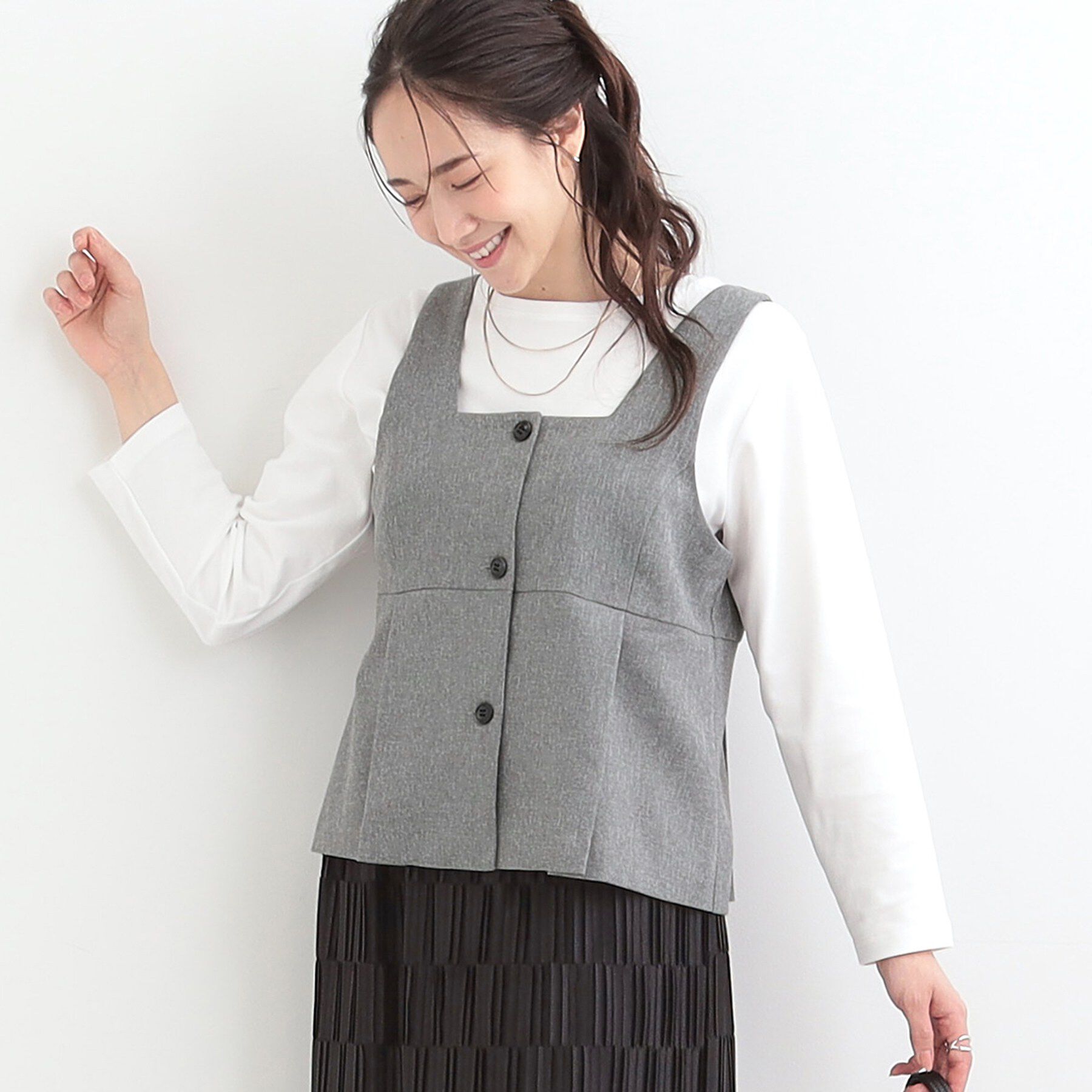 SHOO･LA･RUE「【2点セット/S-LL】大人っぽく上品に見える 麻調セットアップ」|スーツ|