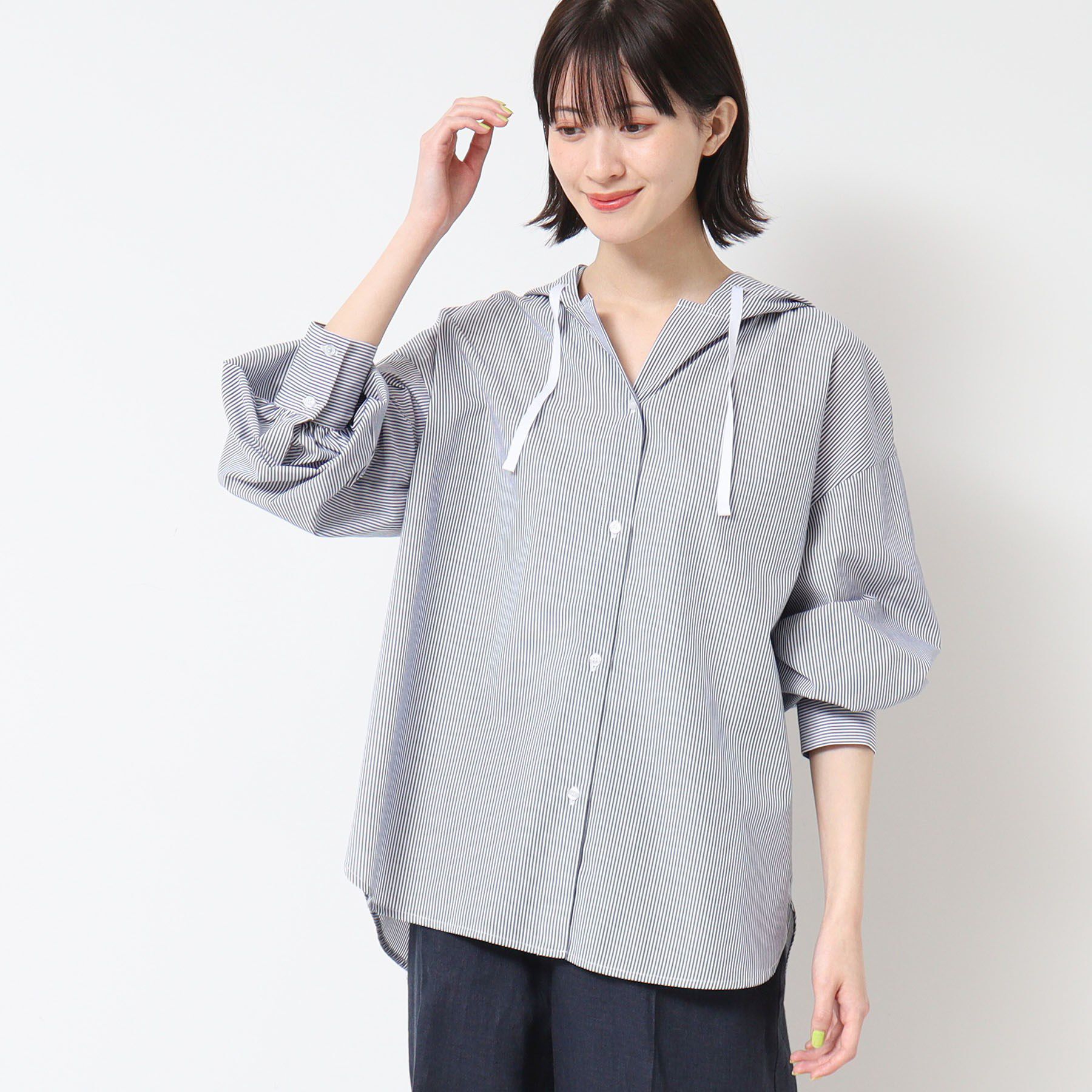 Dessin「【洗える・4サイズ展開】フーデットブラウス（XS～L）」|シャツ・ブラウス|