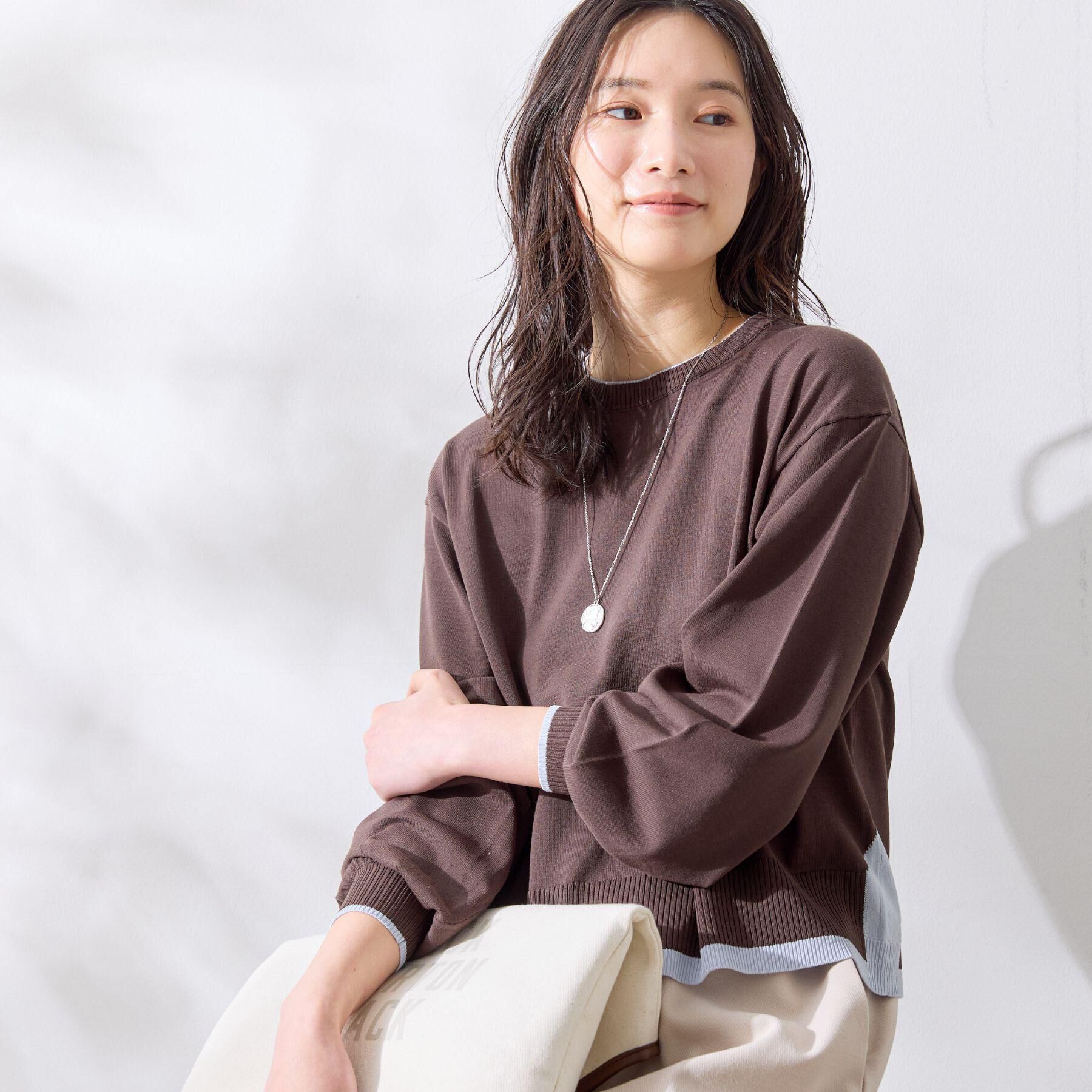 Dessin「【洗える】バイカラーデザインニット」|ニット・セーター|