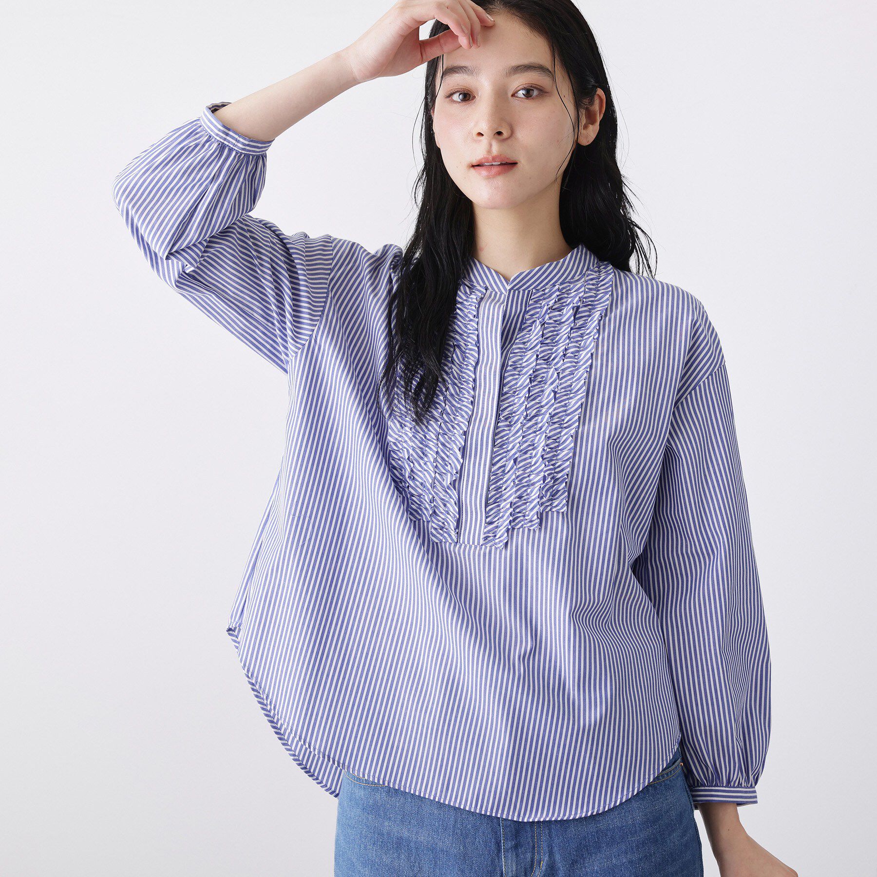 Dessin「【着映え/洗える】フロントフリルブラウス」|シャツ・ブラウス|