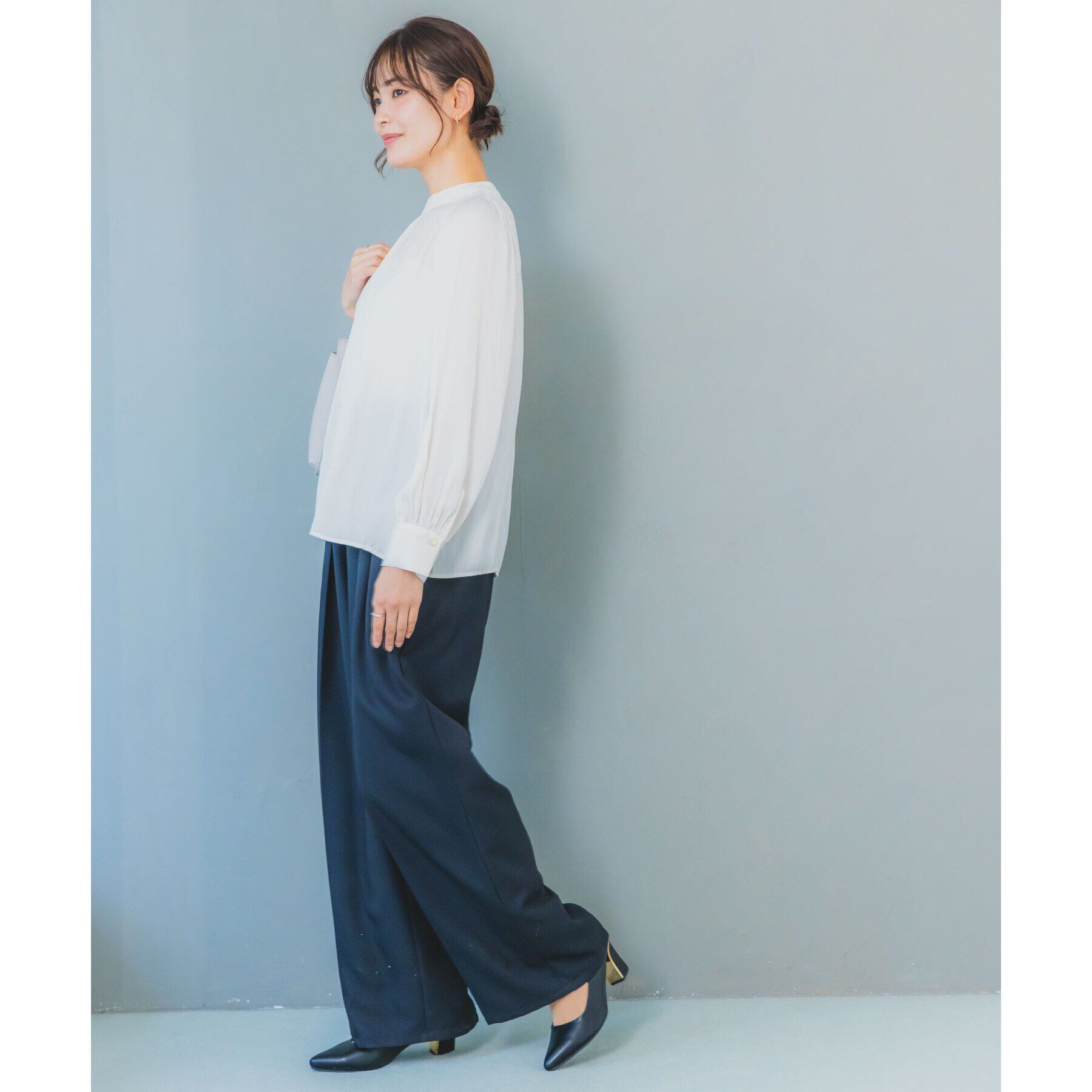 ITS&rsquo;DEMO「【通勤／手洗い可】サテンブラウス」|シャツ・ブラウス|