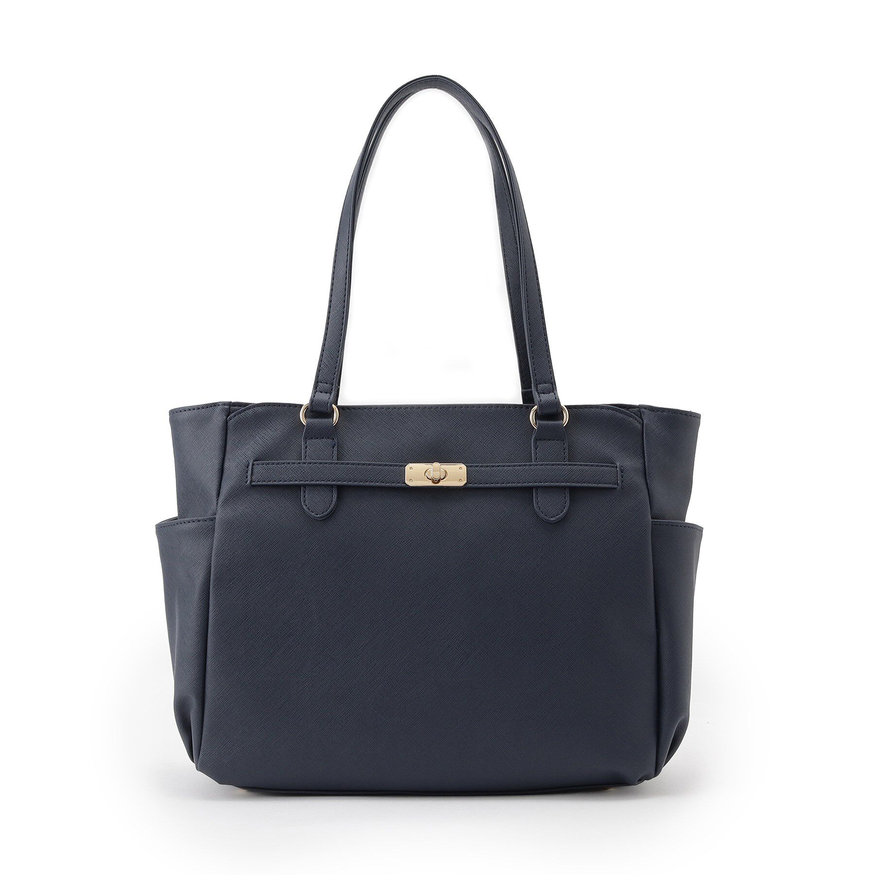 ITS&rsquo;DEMO「【通勤／10ポケット】ベルト飾り付角シボA4トート」|トートバッグ|