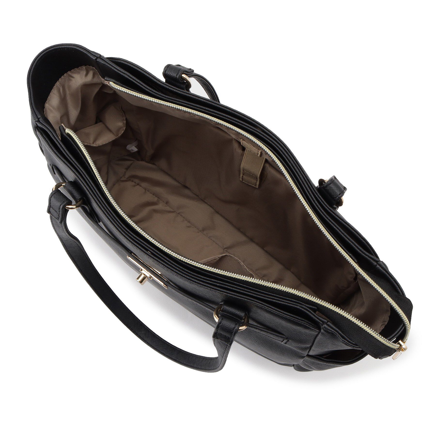 ITS&rsquo;DEMO「【通勤／10ポケット】ベルト飾り付角シボA4トート」|トートバッグ|