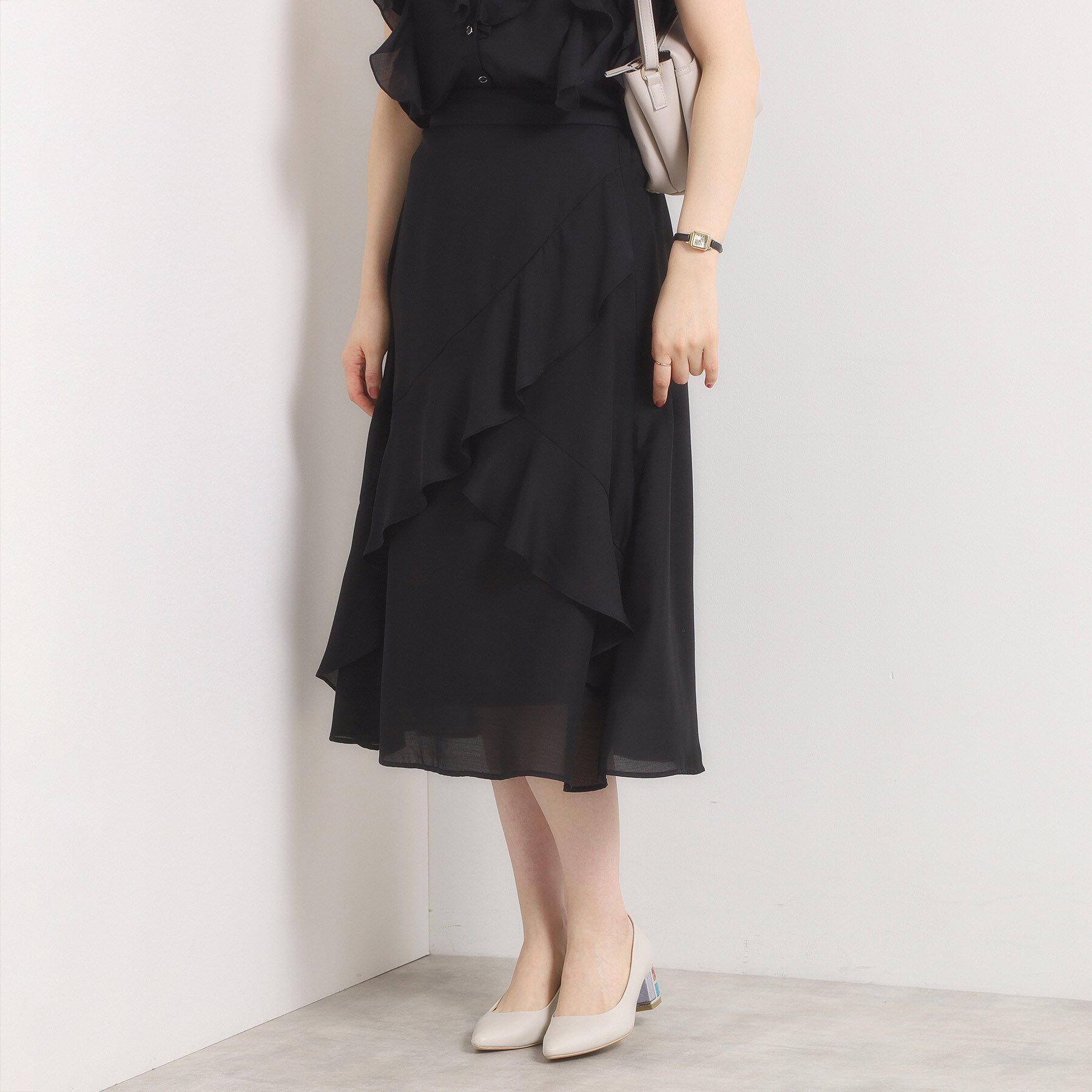 ITS&rsquo;DEMO「【手洗い可／セットアップ可】シアーフリルスカート」|スカート|