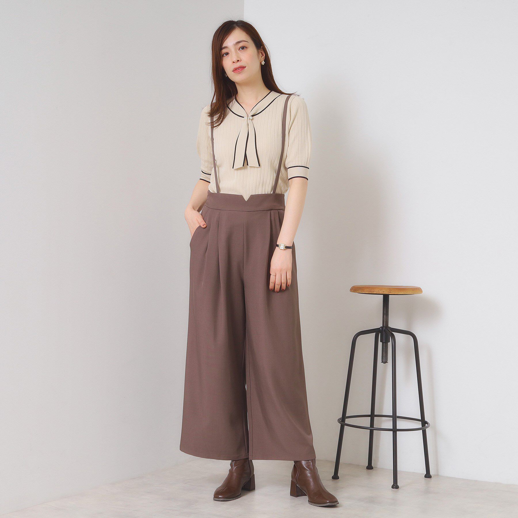 ITS&rsquo;DEMO「【手洗い可】配色ボウタイニット」|ニット・セーター|