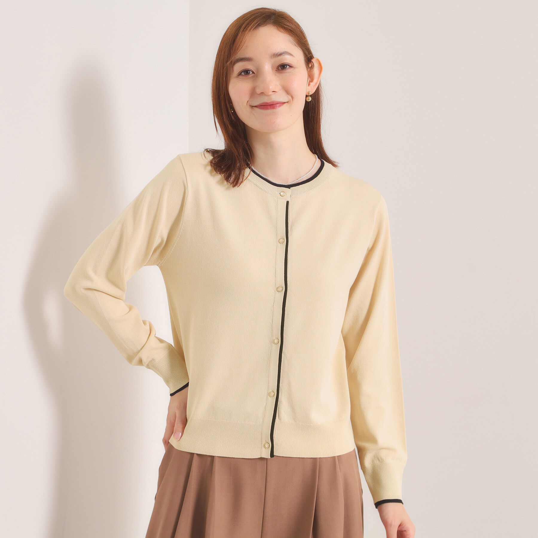 ITS&rsquo;DEMO「【手洗い可】レイヤード風カーディガン」|カーディガン|アイボリー(004)