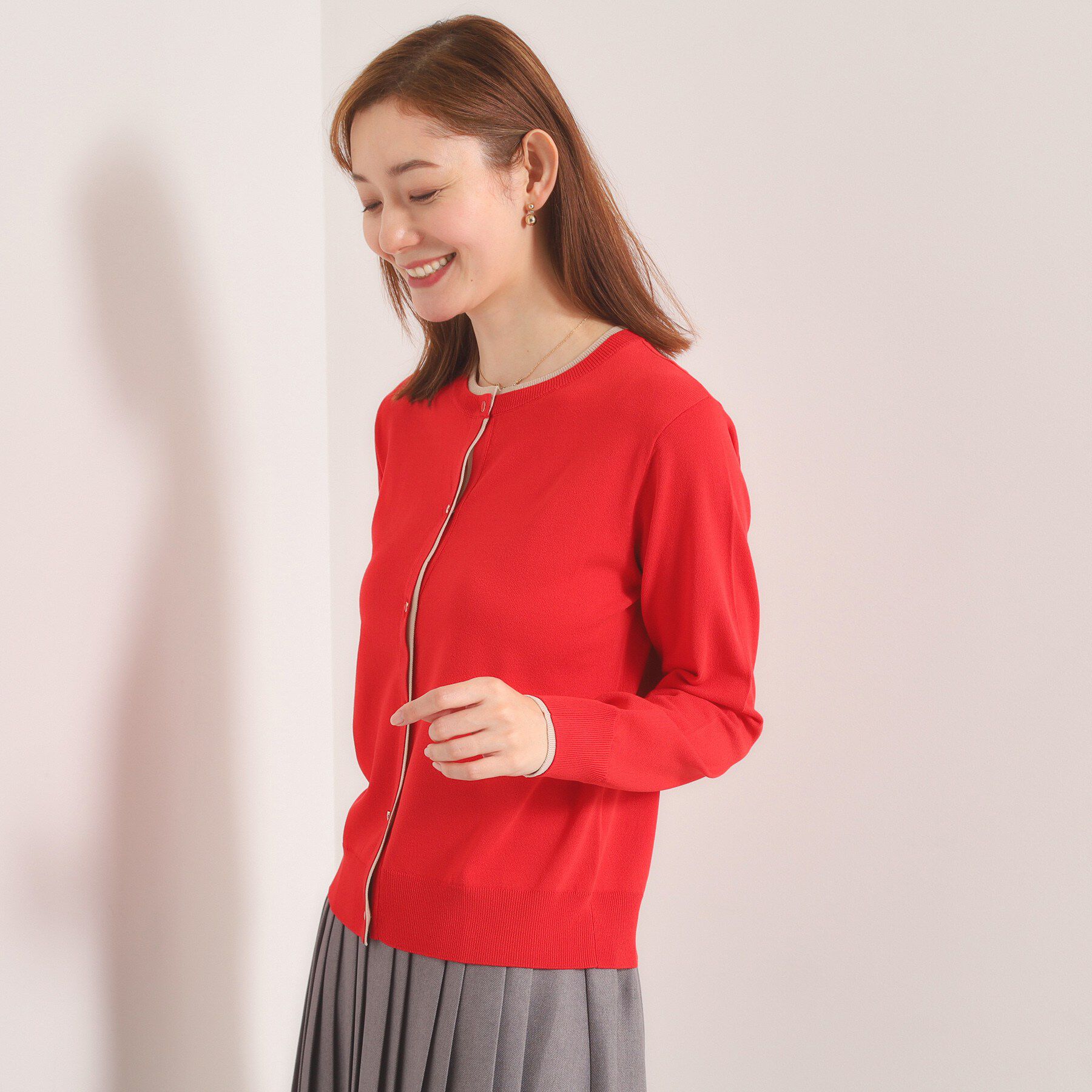 ITS&rsquo;DEMO「【手洗い可】レイヤード風カーディガン」|カーディガン|