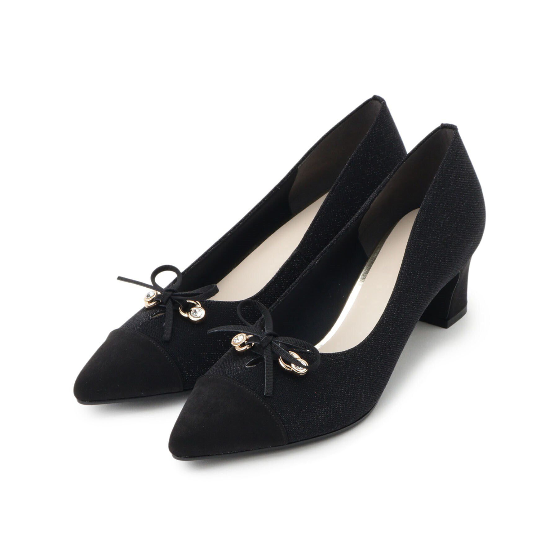 ESPERANZA「ビジューリボンポインテッドトゥパンプス」|パンプス|