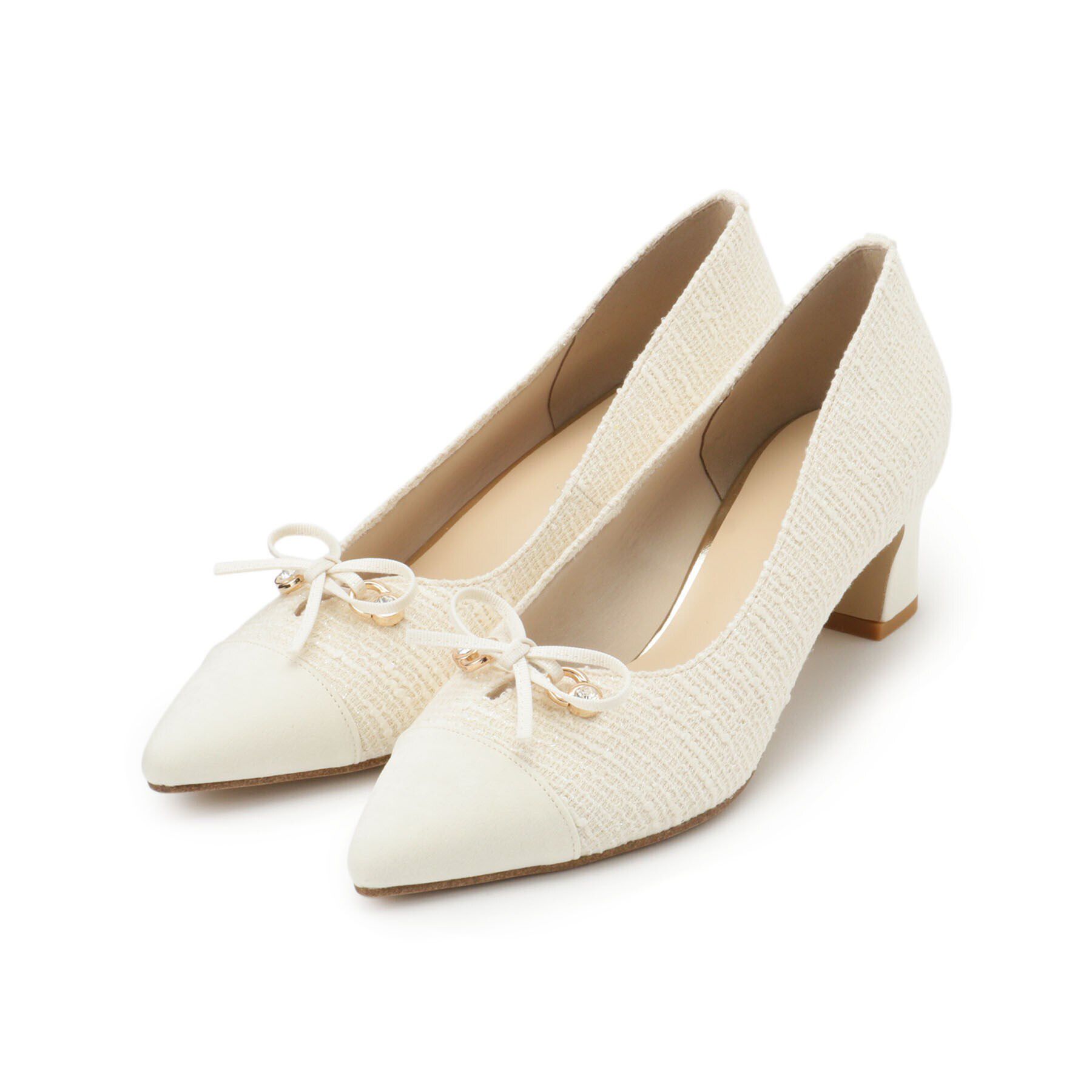 ESPERANZA「ビジューリボンポインテッドトゥパンプス」|パンプス|ｱｲﾎﾞﾘｰ(904)