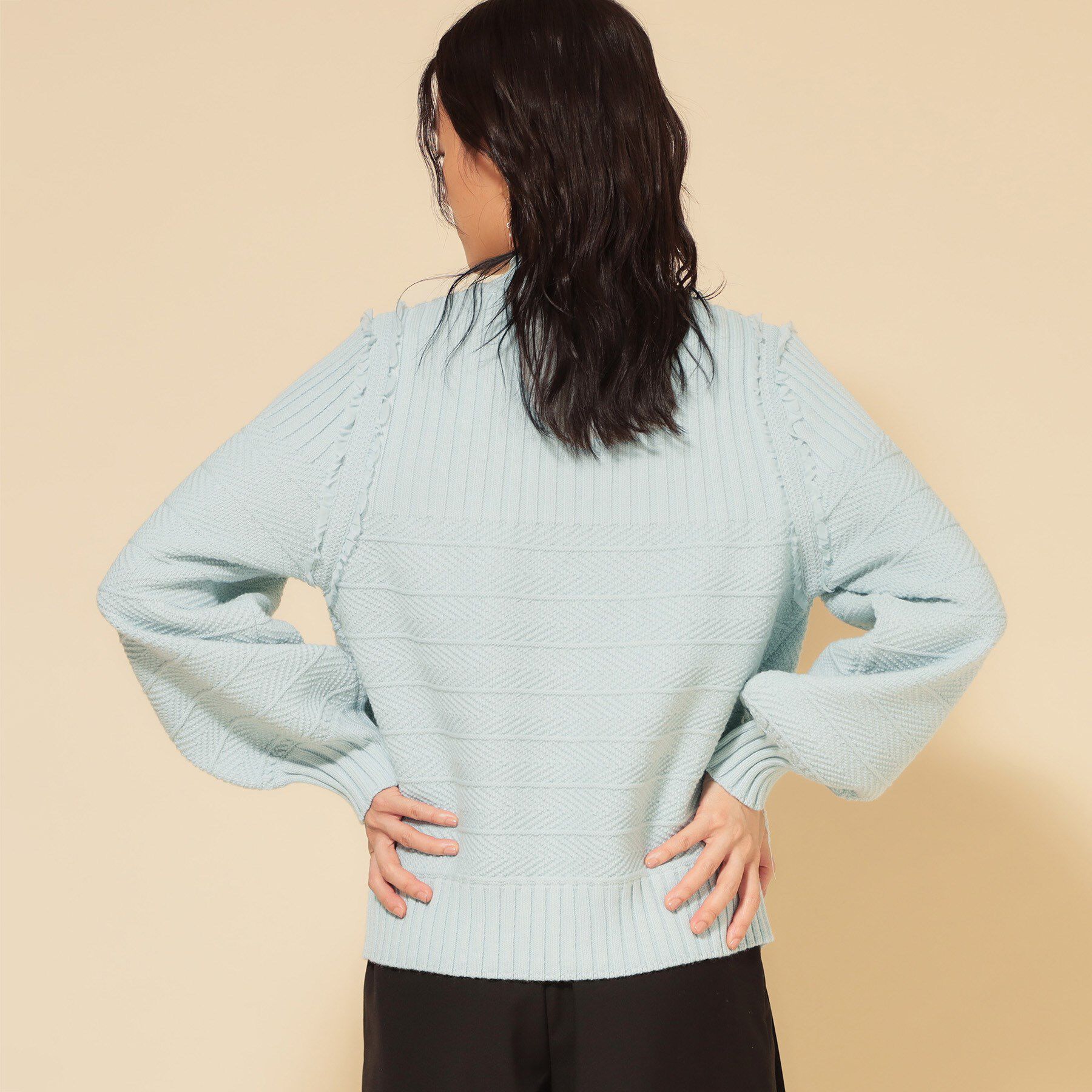 SunaUna「【COLLECTION LINE】編変化シフォンニット」|ニット・セーター|