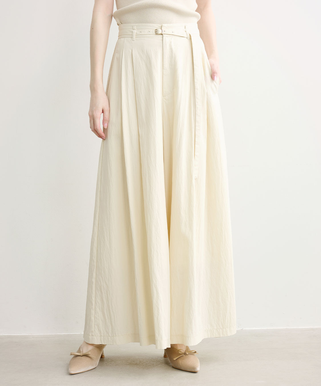 COCO DEAL「タックワイドフレアパンツ」|スラックス|