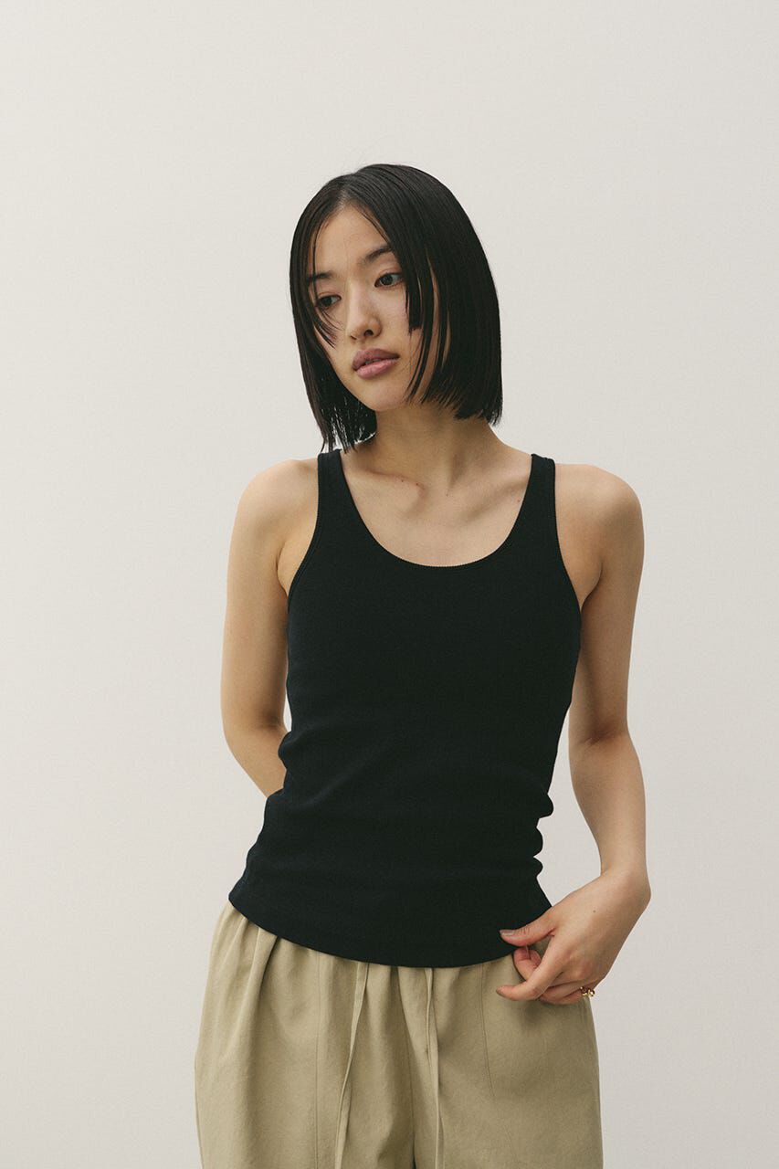 STYLEMIXER「カップ付きリブタンクトップ」|タンクトップ|BLK