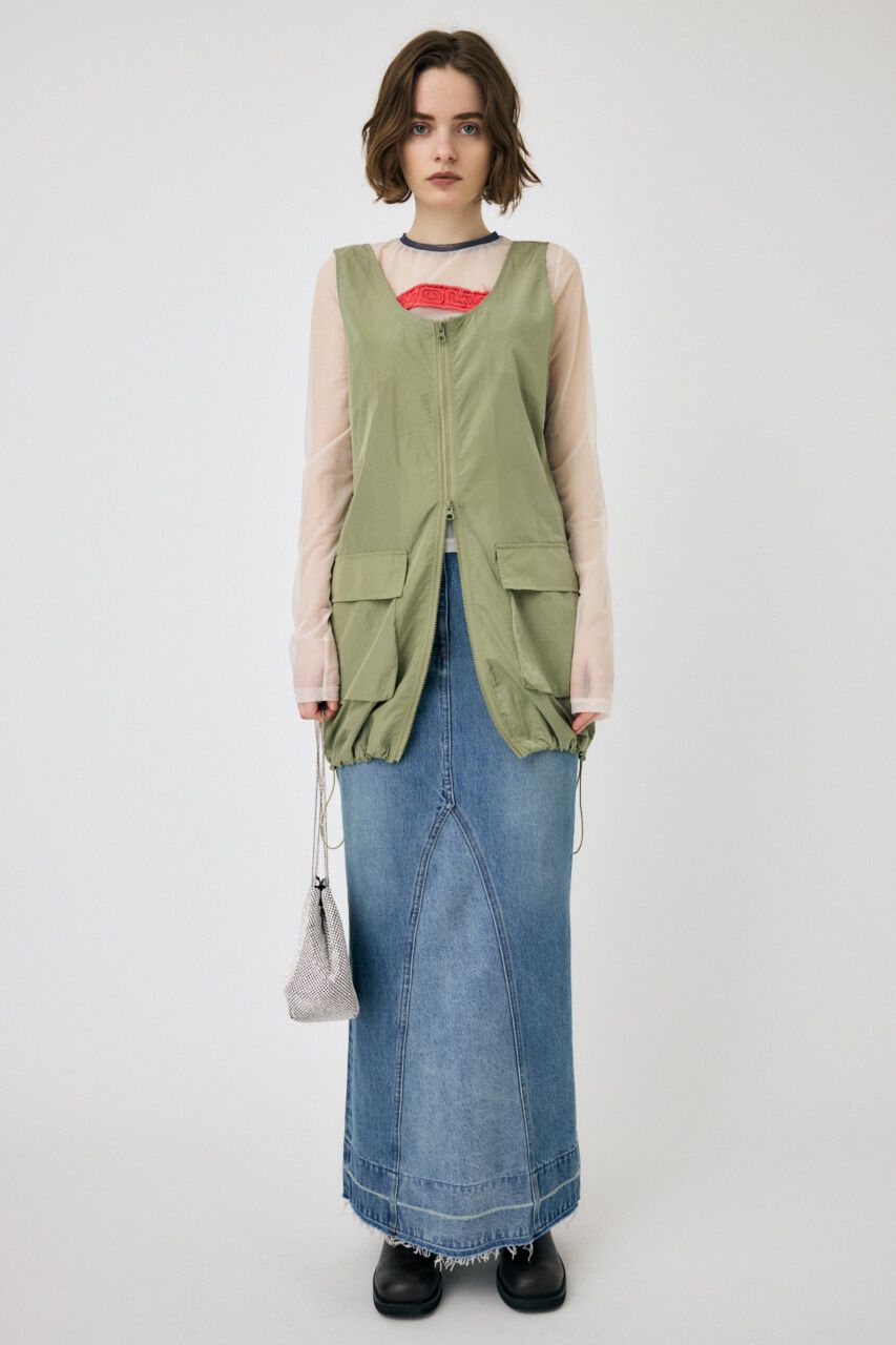 MOUSSY「NYLON ZIP VEST ドレス」|ワンピース|