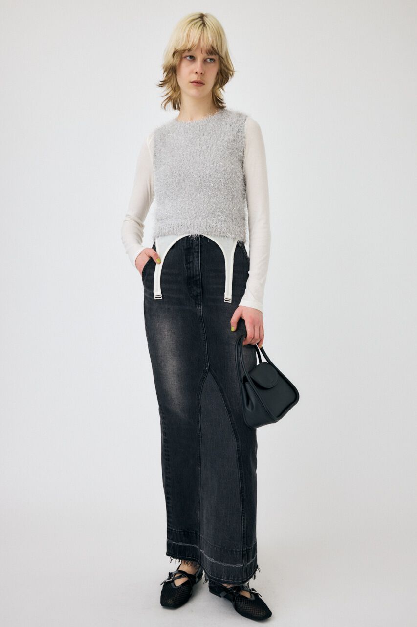 MOUSSY「SHAGGY GLITTER KNIT トップス」|ニット・セーター|