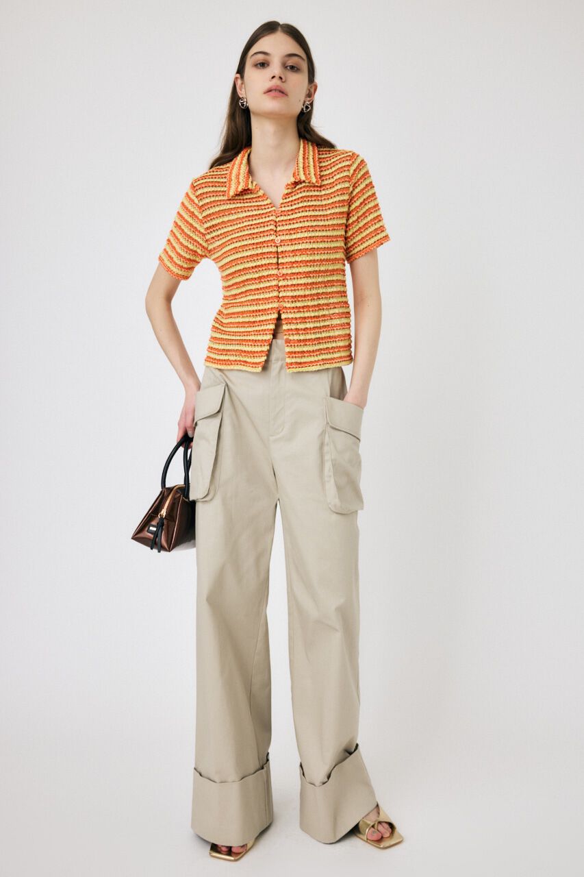 MOUSSY「MIX COLOR CROCHET シャツ」|シャツ・ブラウス|