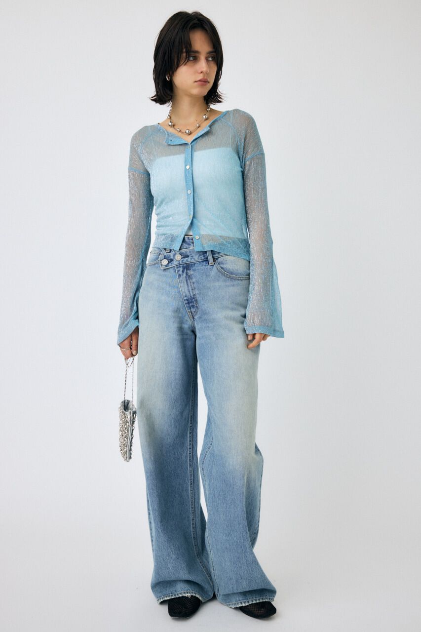 MOUSSY「GLITTER PLEATS カーディガン」|Tシャツ・カットソー|