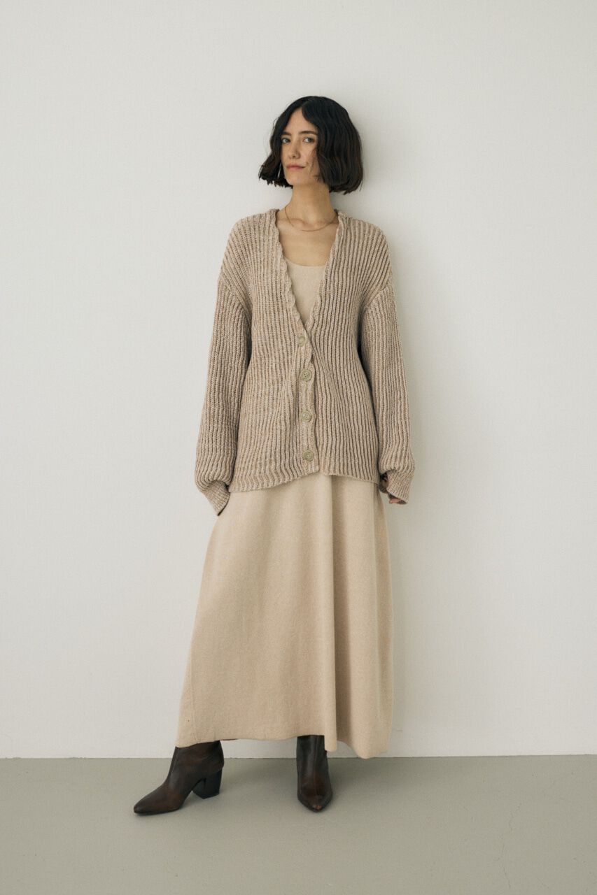 MOUSSY「メランジニットカーディガン　コットン&times;リサイクルポリエステル混」|カーディガン|