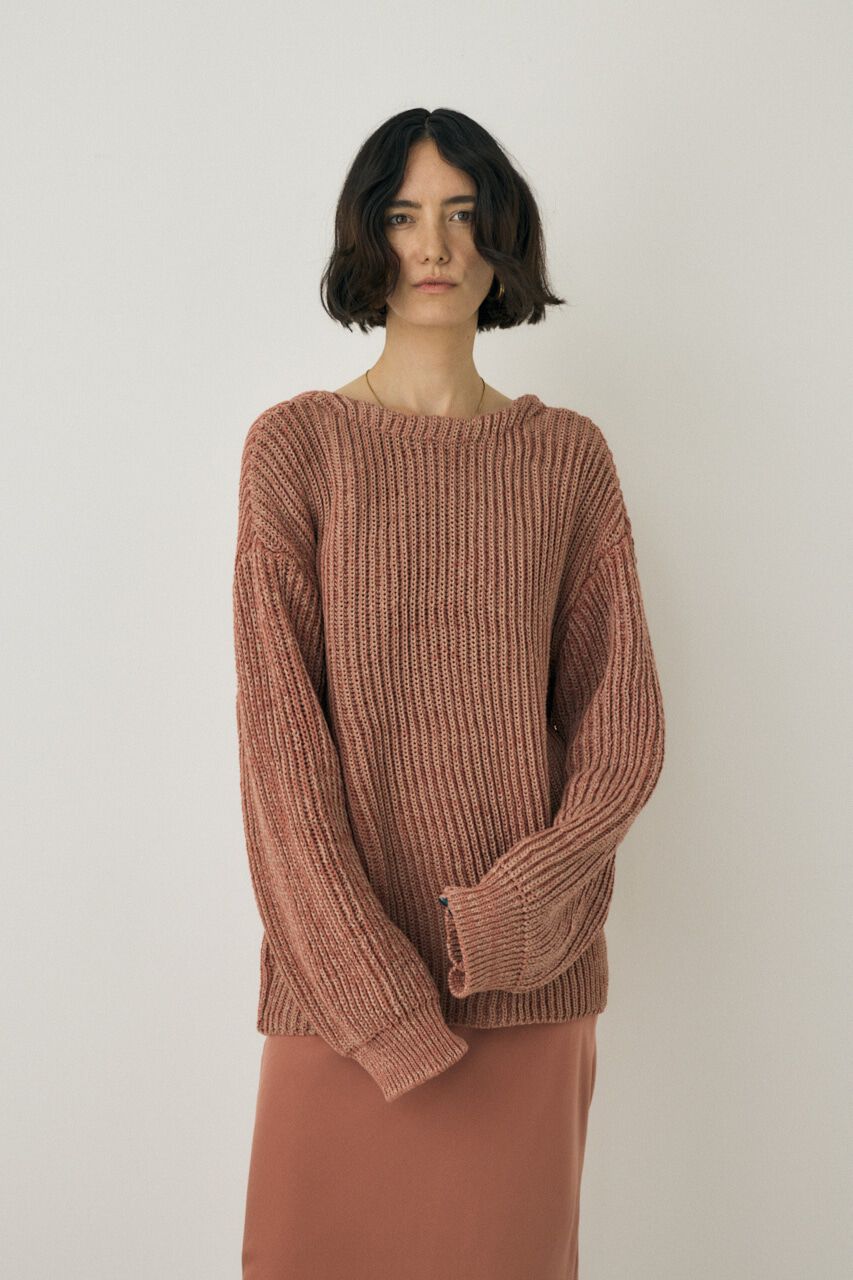 MOUSSY「メランジニットカーディガン　コットン&times;リサイクルポリエステル混」|カーディガン|