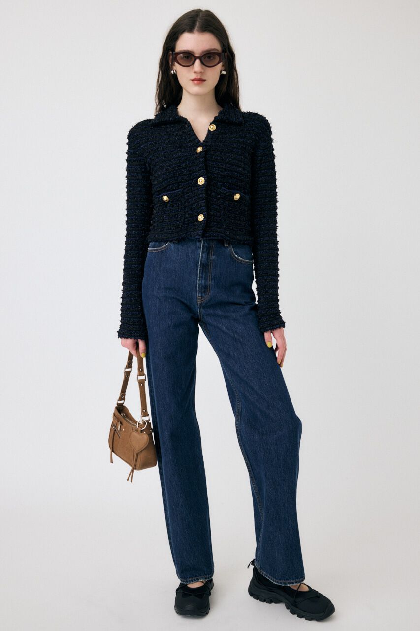 MOUSSY「TWEEDY ニットカーディガン」|ニット・セーター|