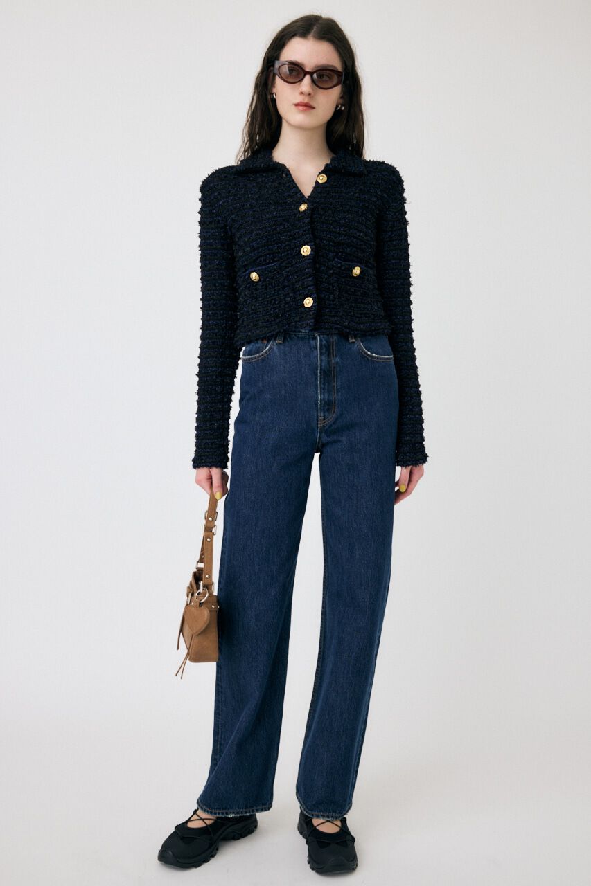 MOUSSY「TWEEDY ニットカーディガン」|ニット・セーター|