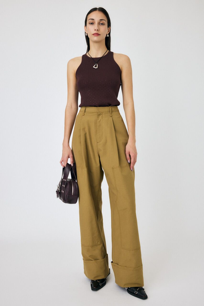 MOUSSY「DOUBLE KNEE タックパンツ」|その他|BEG