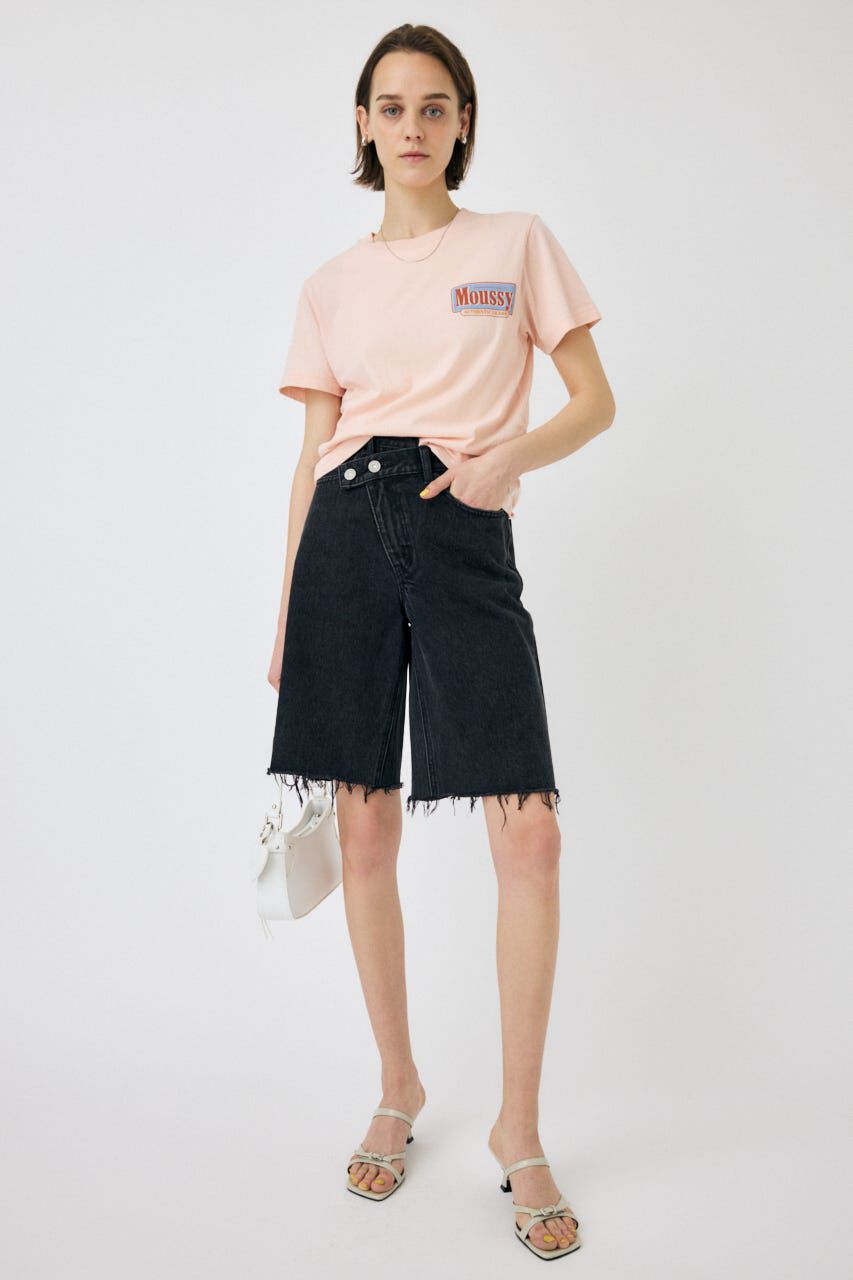 MOUSSY「CROSS WAIST ハーフパンツ」|デニム|