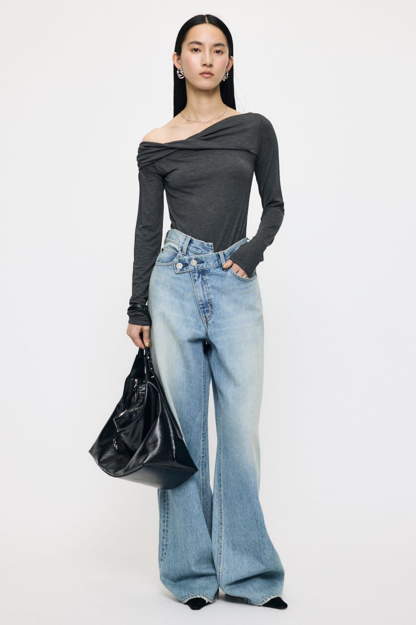 MOUSSY「ASYMMETRY TWIST NECK トップス」|Tシャツ・カットソー|