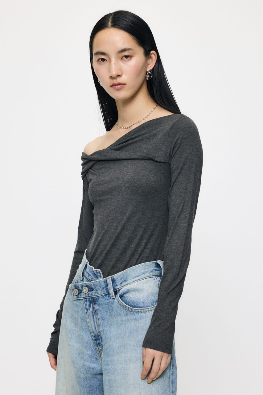 MOUSSY「ASYMMETRY TWIST NECK トップス」|Tシャツ・カットソー|