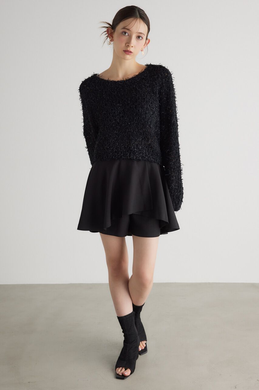 rienda「ラメシャギーメッシュKnit TOP」|ニット・セーター|