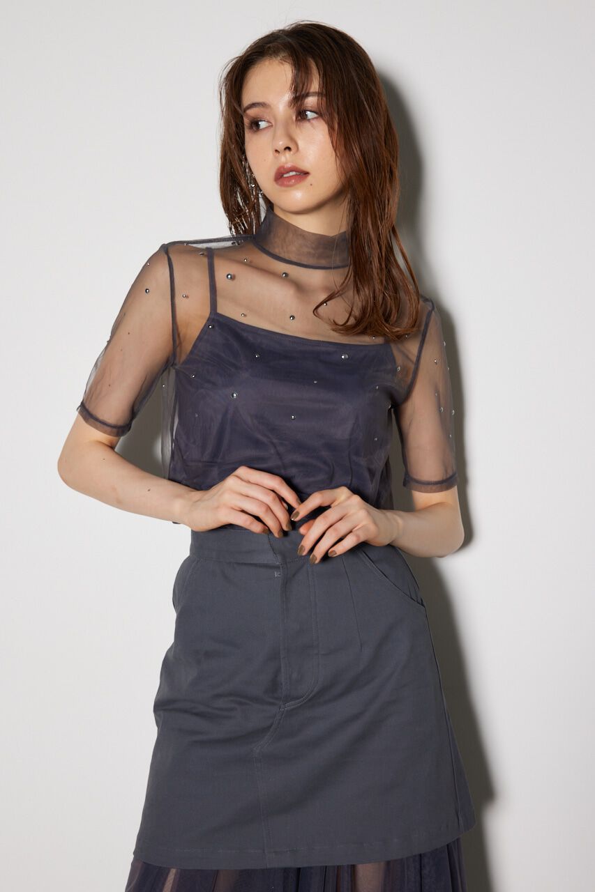 rienda「メタルボールシアートップス」|Tシャツ・カットソー|