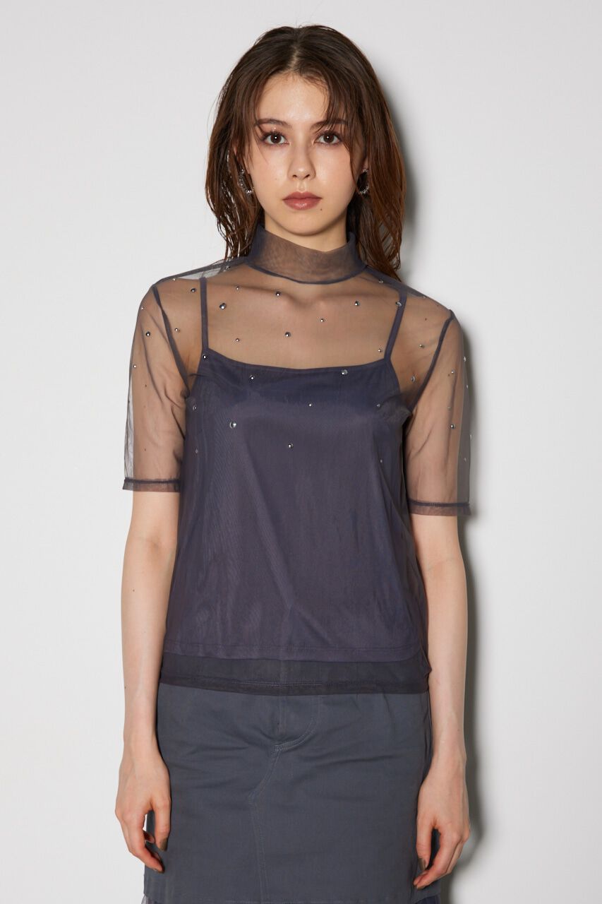 rienda「メタルボールシアートップス」|Tシャツ・カットソー|