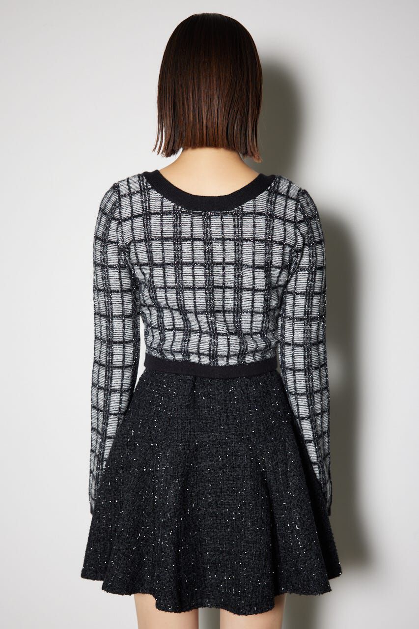 rienda「2WAYチェックニットカーディガン」|ニット・セーター|