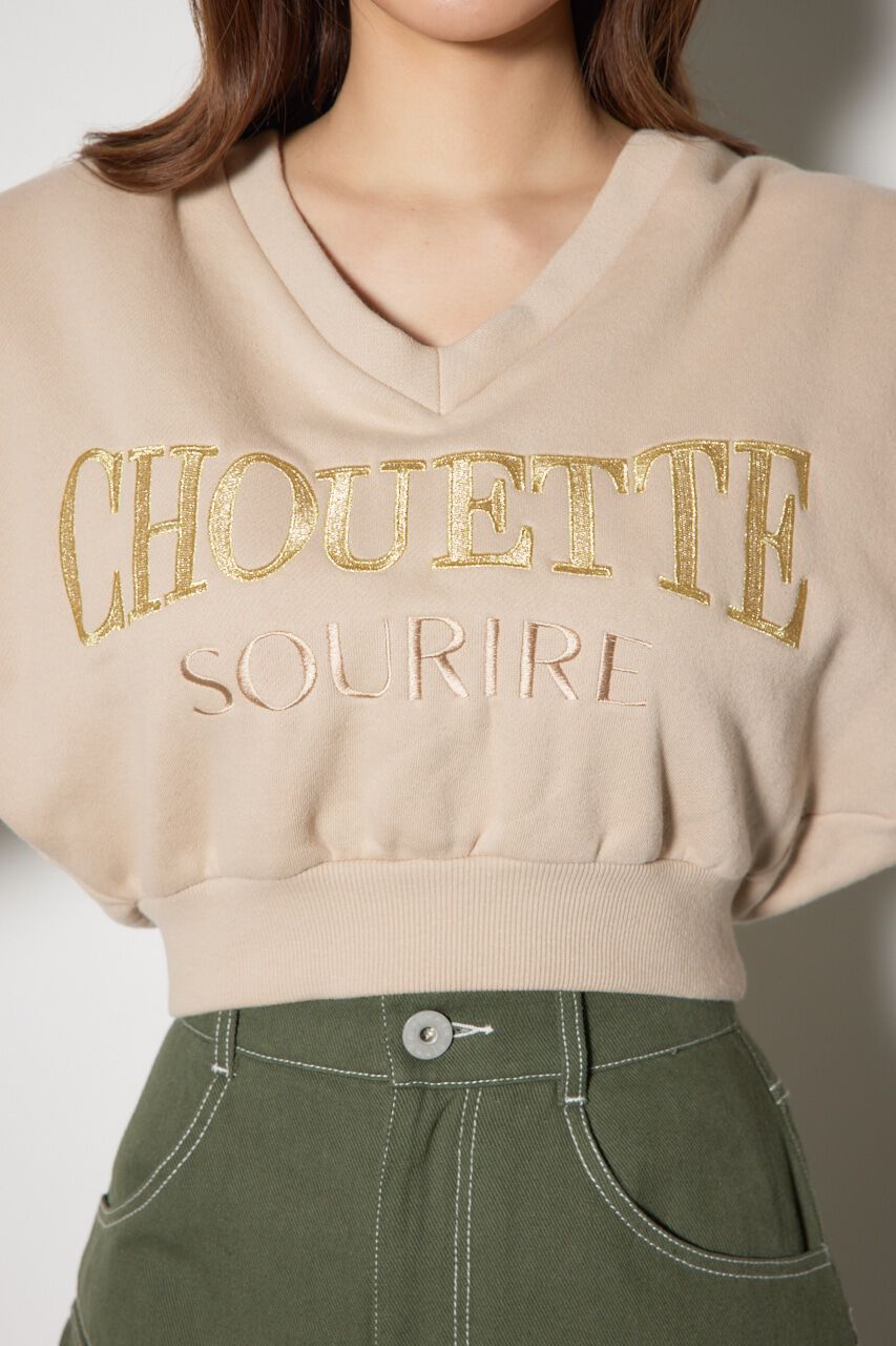 rienda「Vネックショートスウェットトップス」|Tシャツ・カットソー|