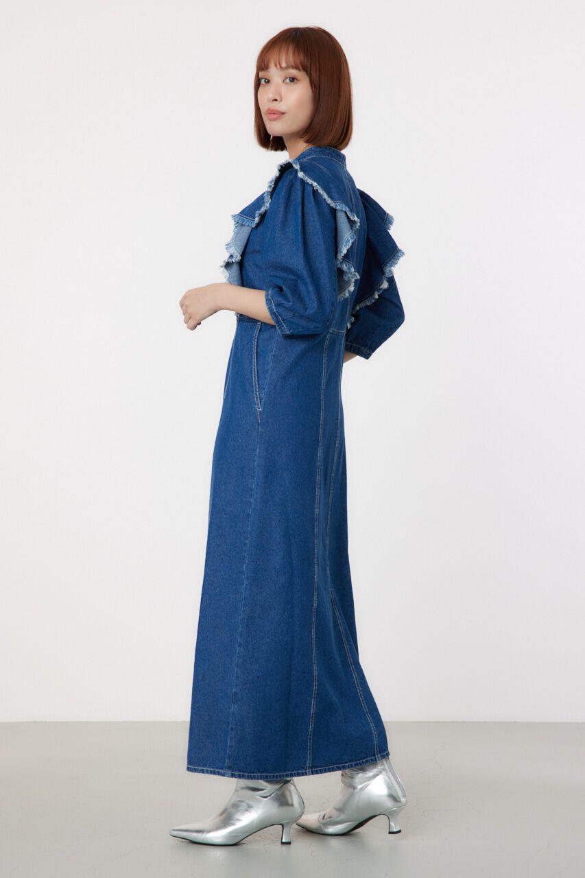 RODEO CROWNS「フリルデザインデニムロングワンピース」|ワンピース|