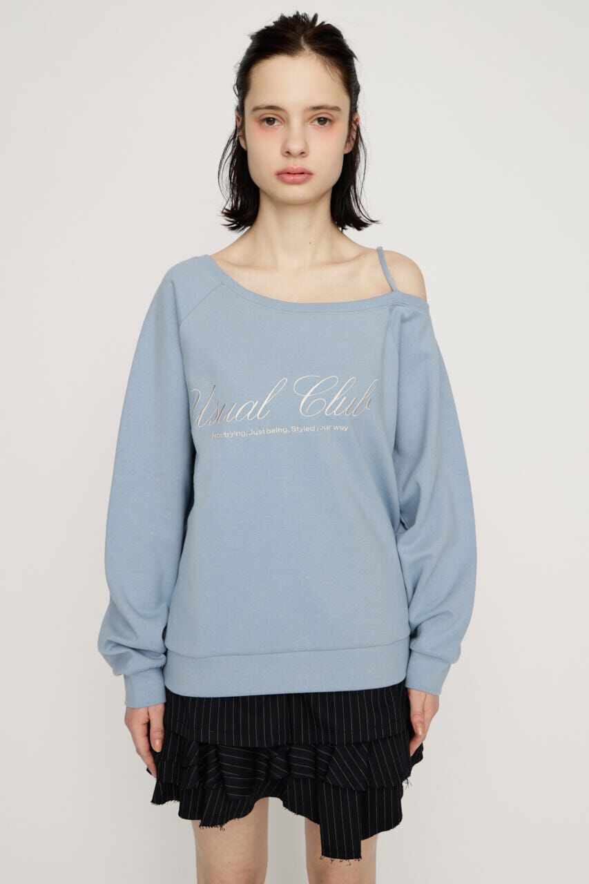 SLY「OFF SHOULDER LOGO トップス」|Tシャツ・カットソー|