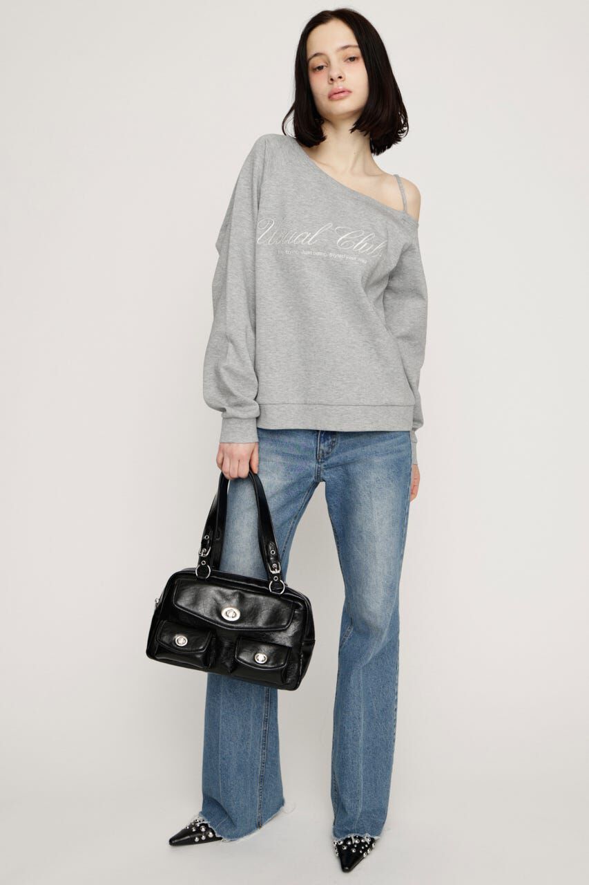 SLY「OFF SHOULDER LOGO トップス」|Tシャツ・カットソー|